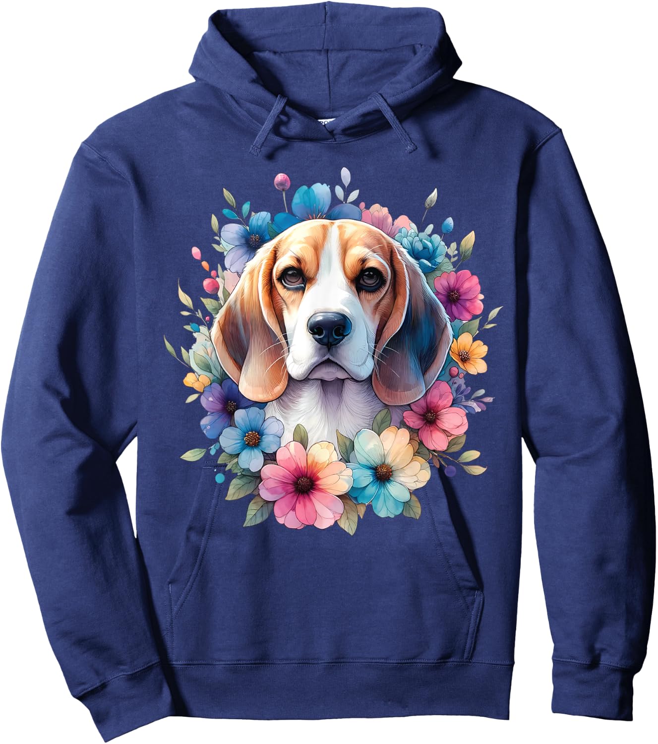 Floral Beagle Mom Dog Lovers Cute Mama Puppy Mother's Day Hoodie - Hoodie | Navy