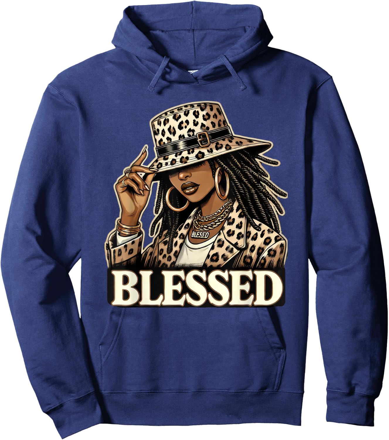 Blessed Black Cowgirl Western Swag African Christian Woman Hoodie - Hoodie | Navy