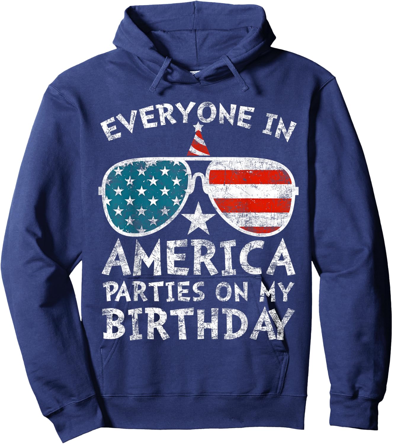 4th of July Birthday Party Boy Girl Fourth of July Hoodie - Hoodie | Navy