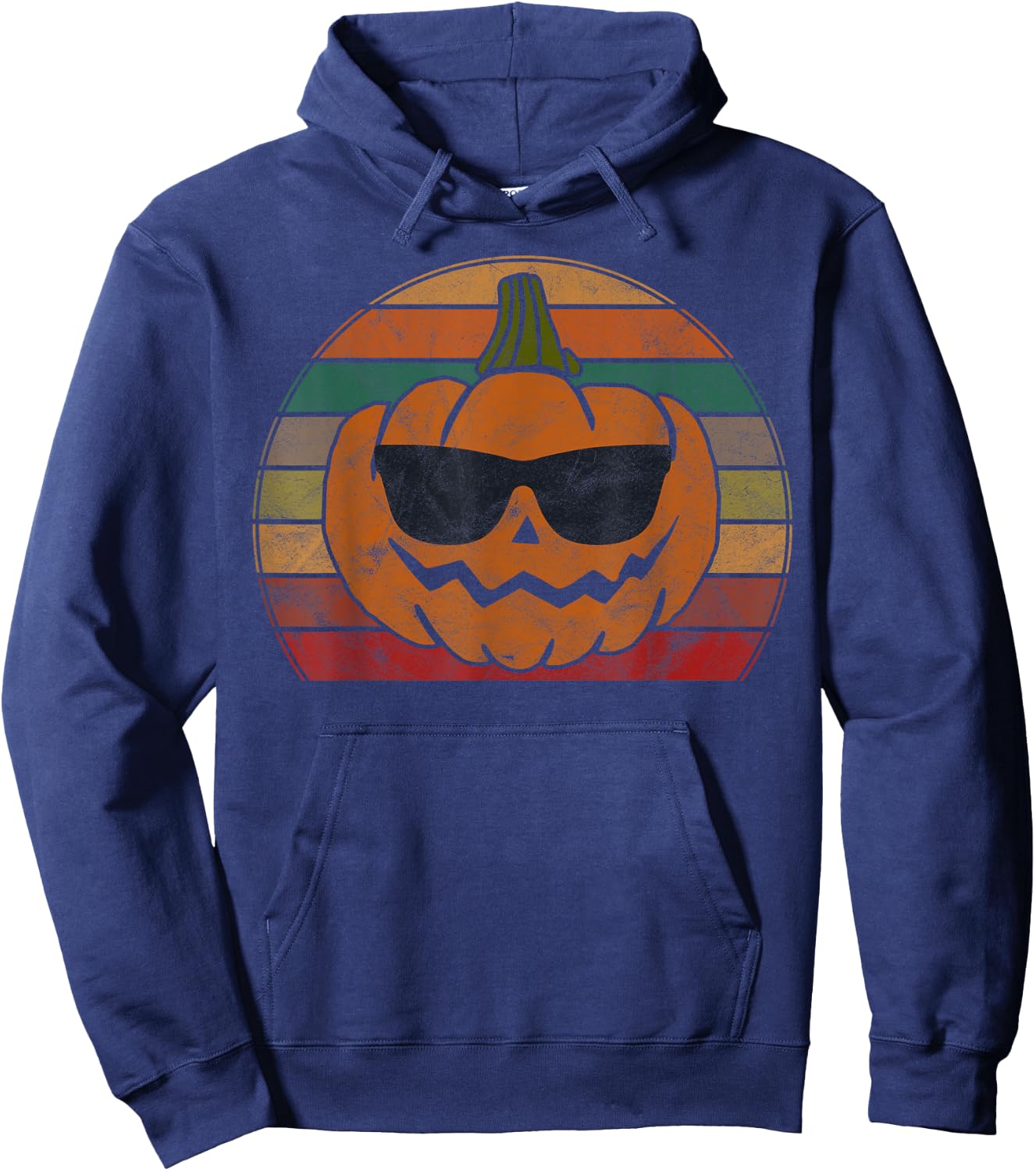 Vintage Pumpkin Face Costume Boys Girls Halloween Hoodie - Hoodie | Navy