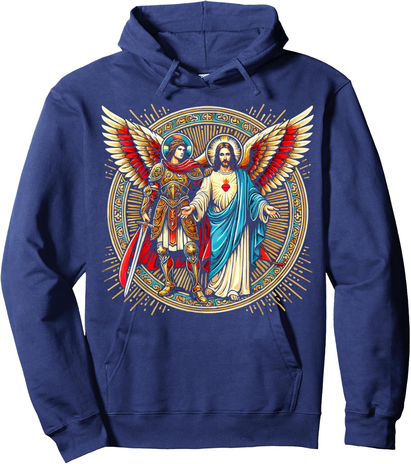 Archangel Gabriel Catholic Christianity Guardian Angel Hoodie - Hoodie | Navy