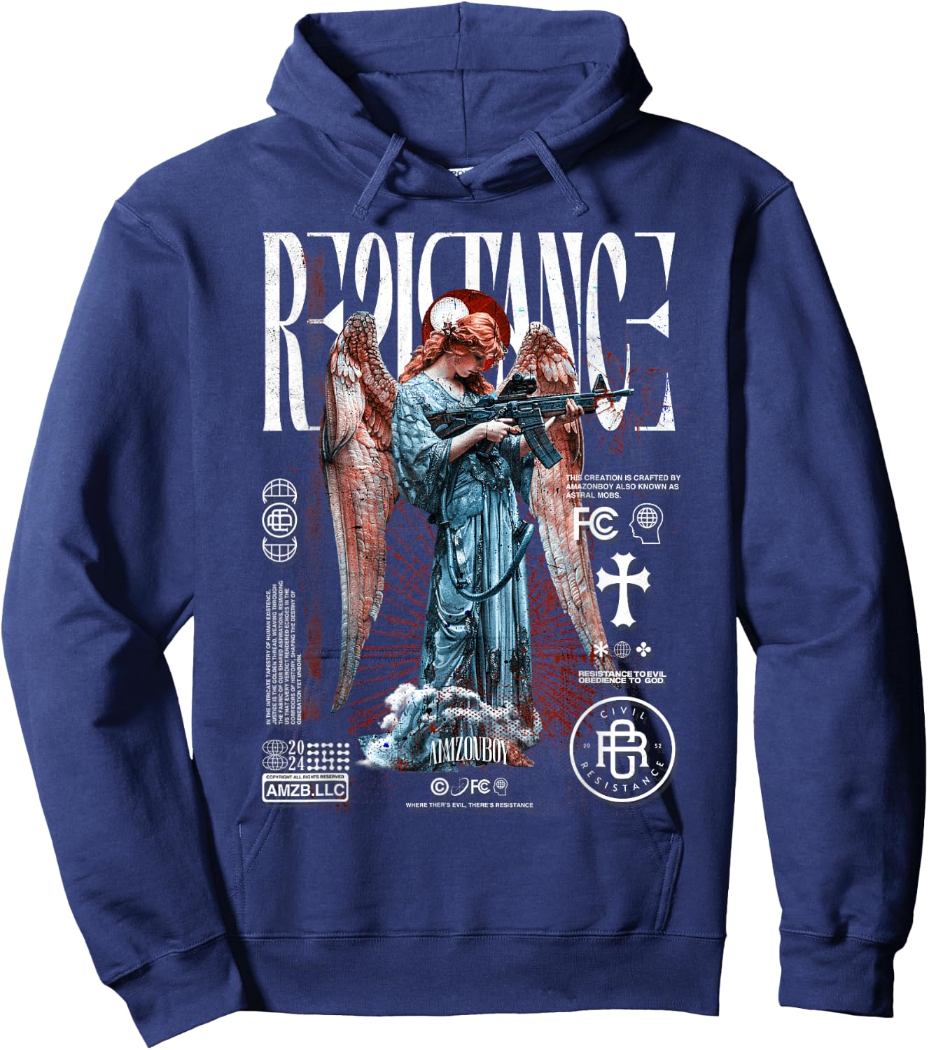 Civil Resistance - Luxury Streetwear Urban Fashion Hoodie - Hoodie | Navy