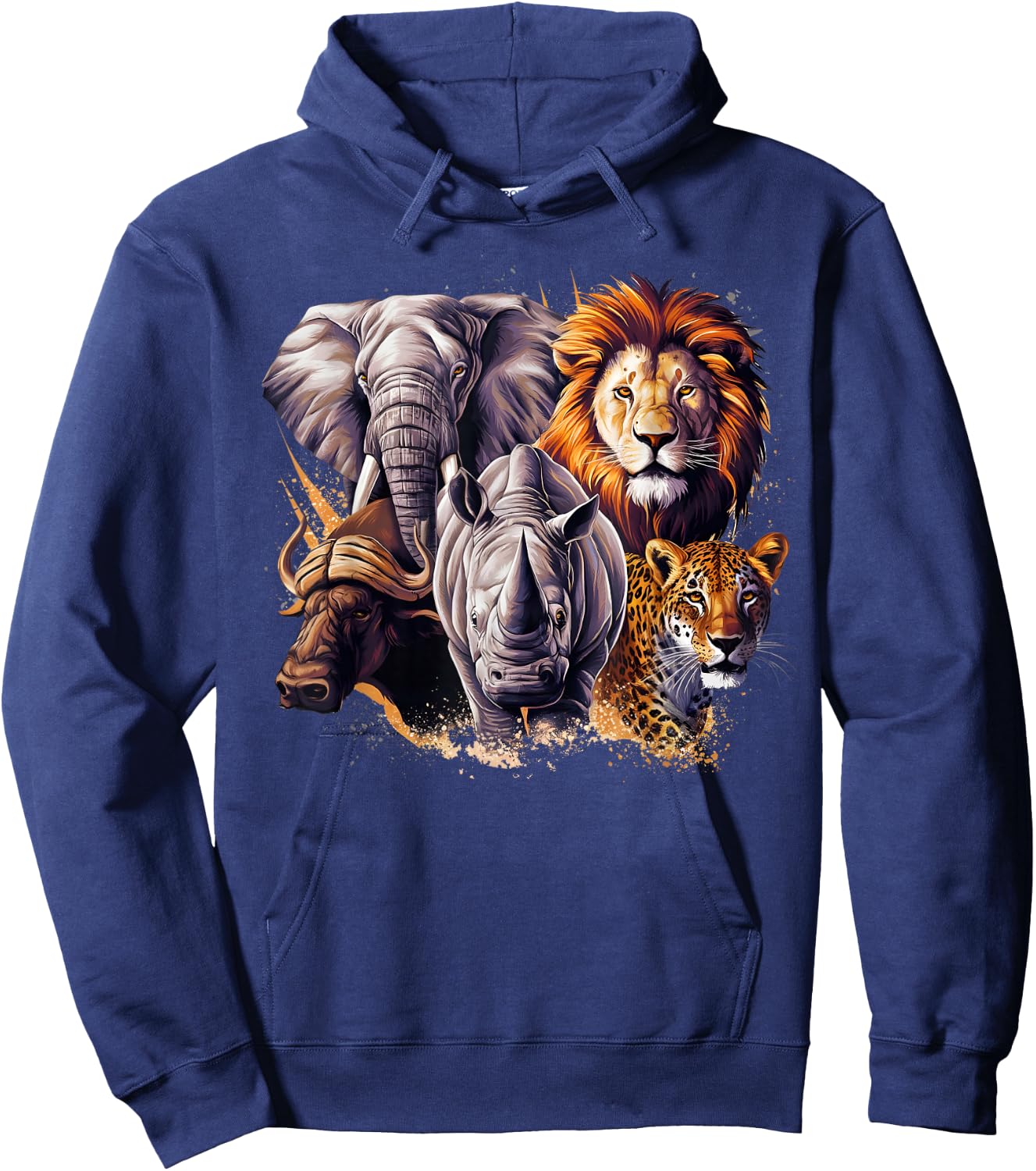 Wildlife Safari Adventure The Big Five Of South Africa Hoodie - Hoodie | Navy