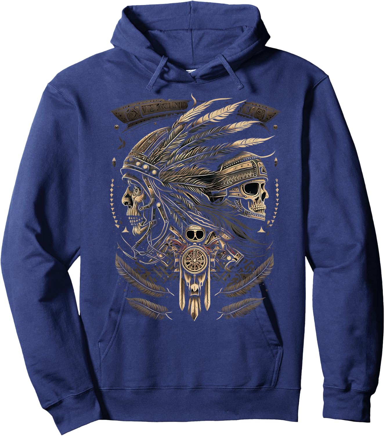 Native American bikes Motorcycle Indian Bikers old classic Hoodie - Hoodie | Navy