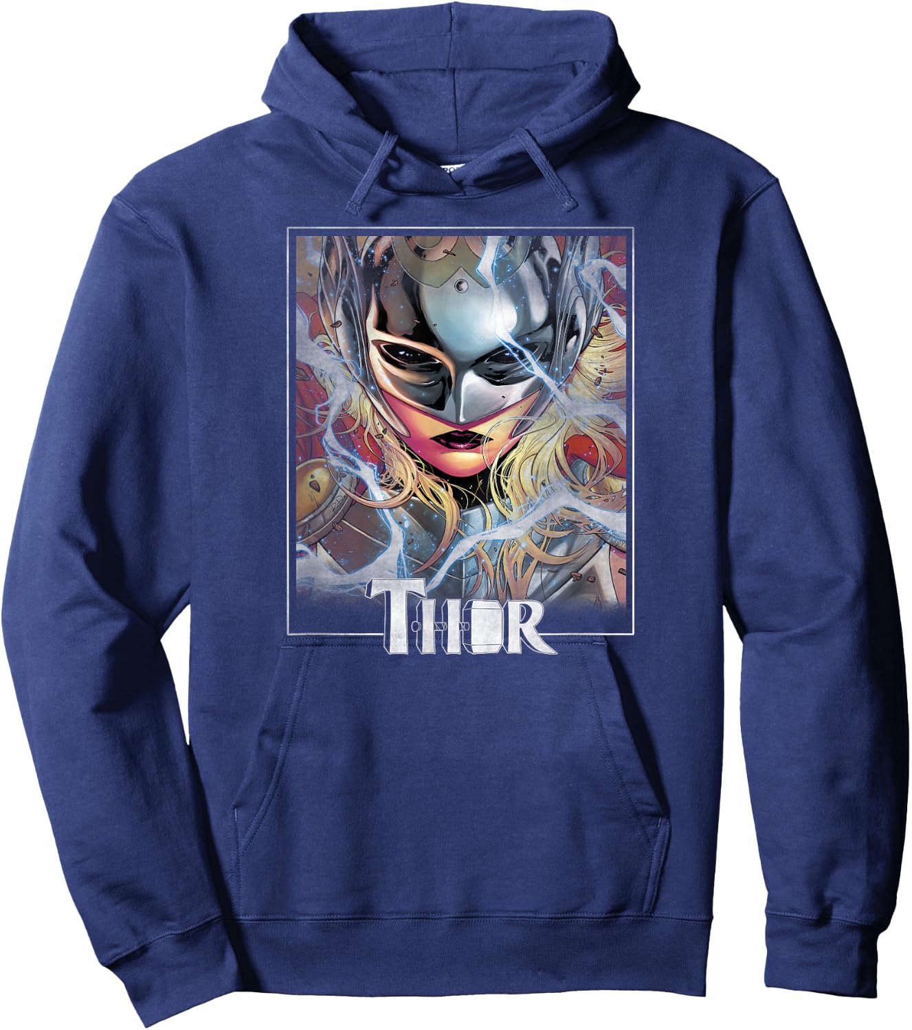 Marvel Jane Foster Mighty Thor Comic Hero Portrait Hoodie - Hoodie | Navy