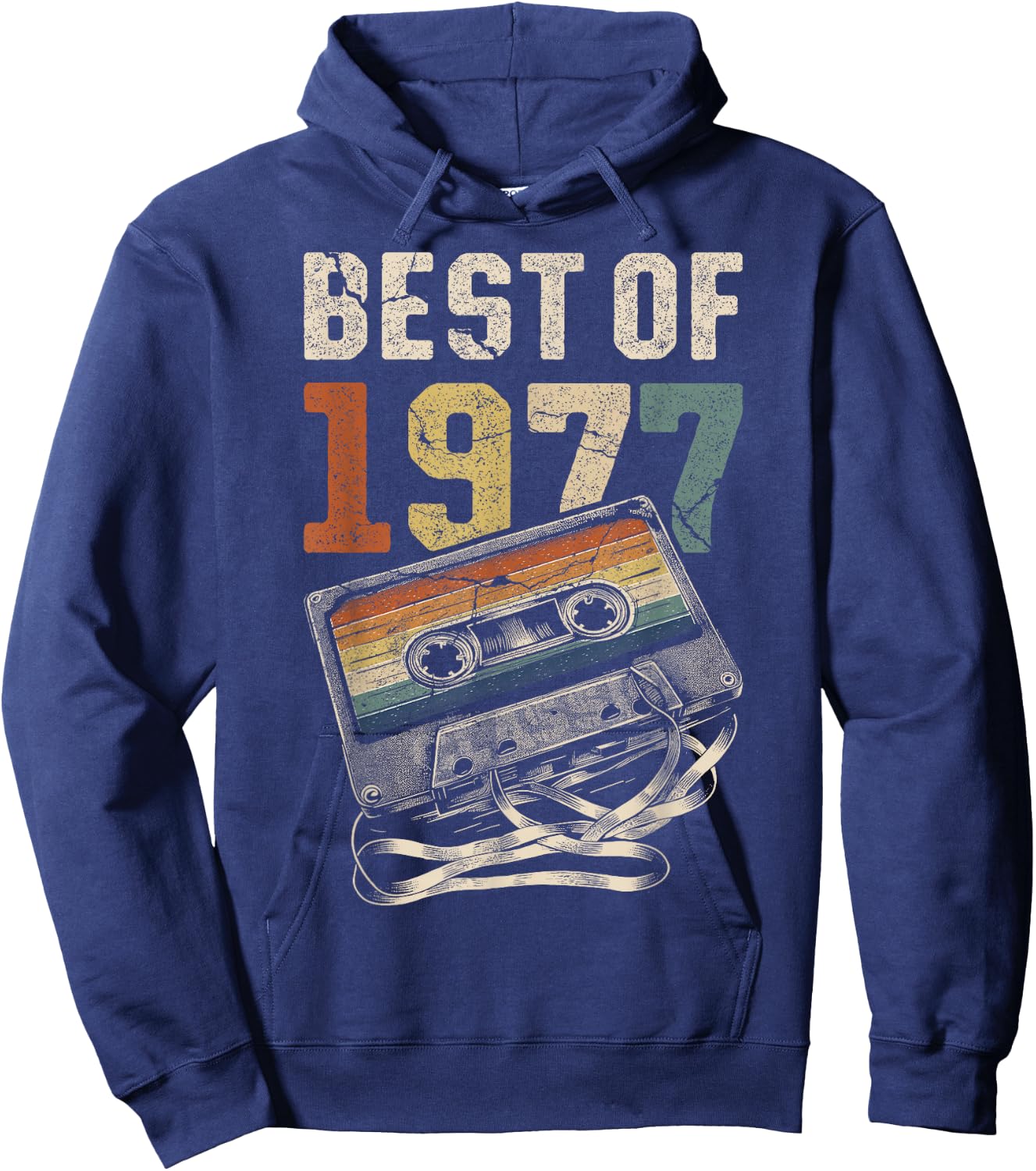 Best of 1977 Cassette 49 Years Music Retro Birthday Hoodie - Hoodie | Navy