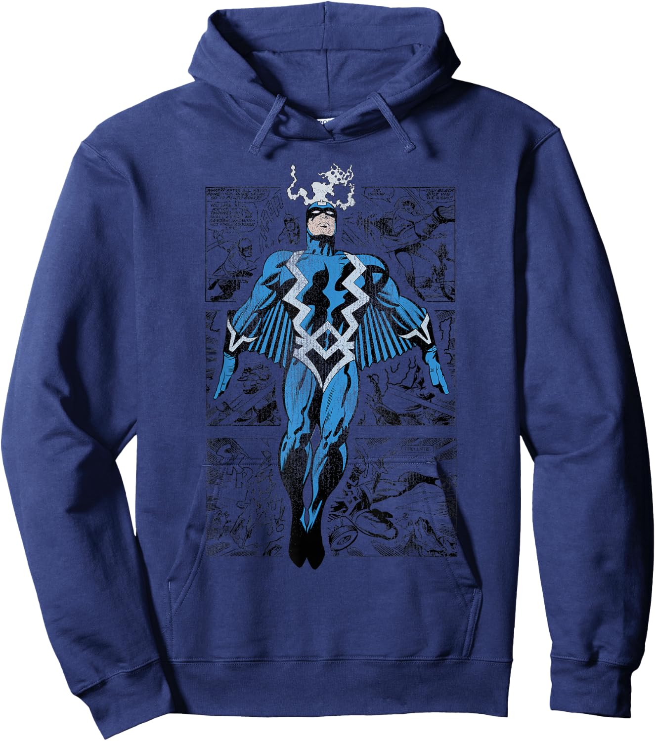 Marvel Inhumans Black Bolt Superhero Comic Panel Portrait Hoodie - Hoodie | Navy