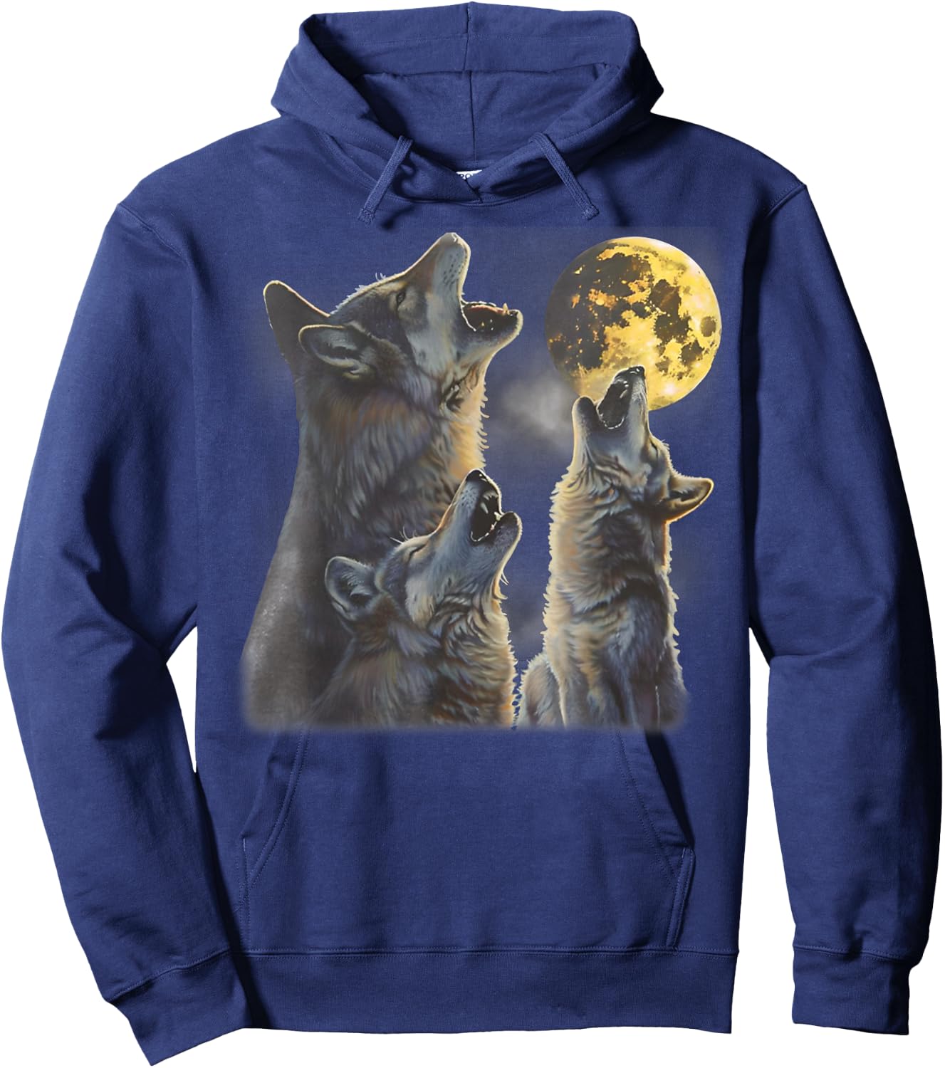 Howling At The Moon Wolves Cool Mountain Wolf Animal Graphic Hoodie - Hoodie | Navy