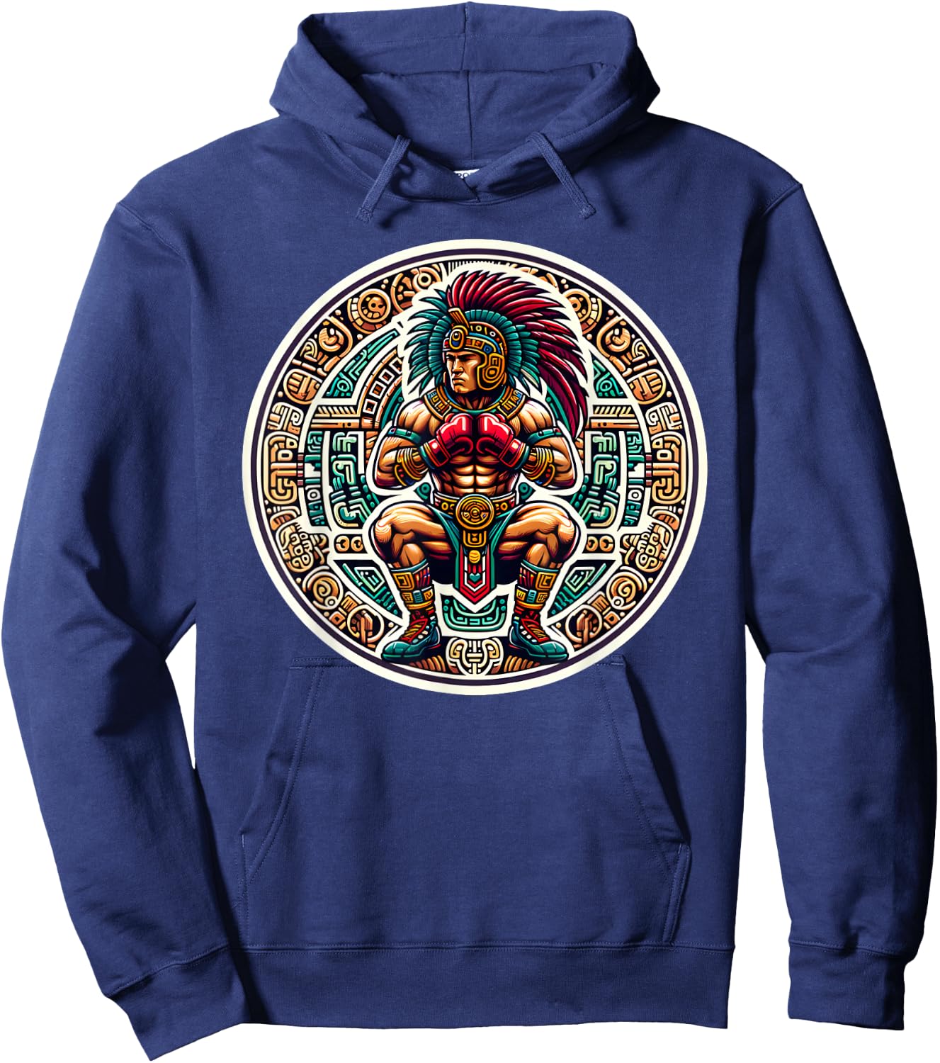 Boxing Mexico Funny Mexican Vintage Style Boxing flag Mexico Hoodie - Hoodie | Navy