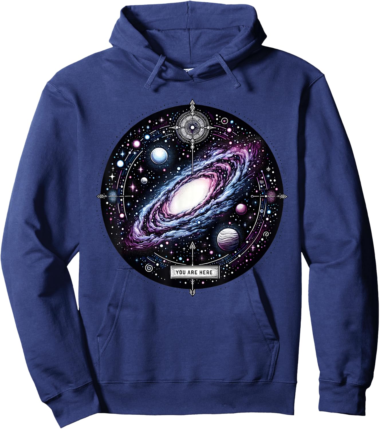 You Are Here Milky Way Funny Galaxy Astronomy Men Women Kids Hoodie - Hoodie | Navy