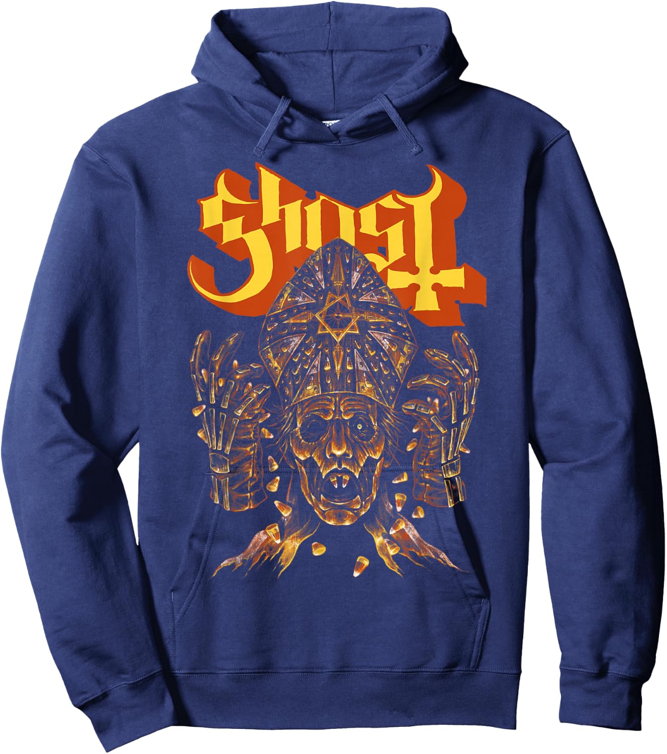 Ghost – Candy Corn Papa 4 Halloween Hoodie - Hoodie | Navy