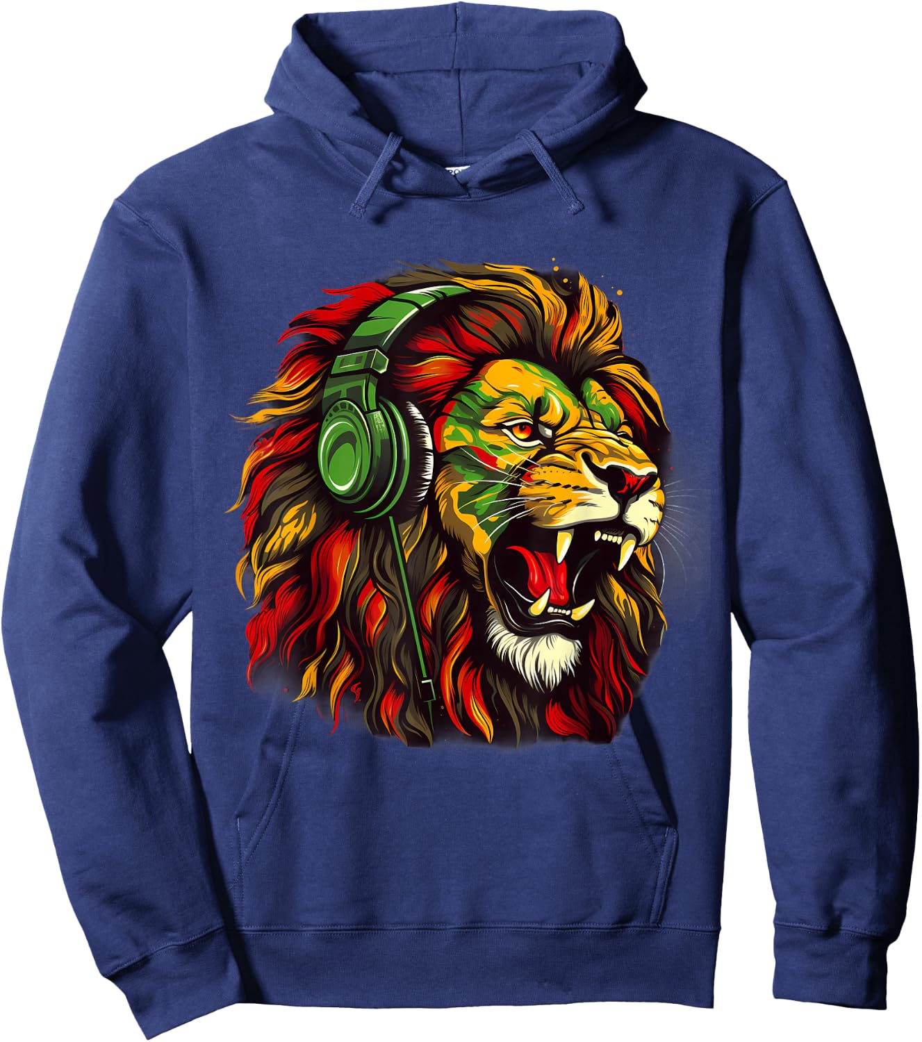 Reggae Music Rasta Pride Jamaican Roots Rasta Reggae Lion Hoodie - Hoodie | Navy