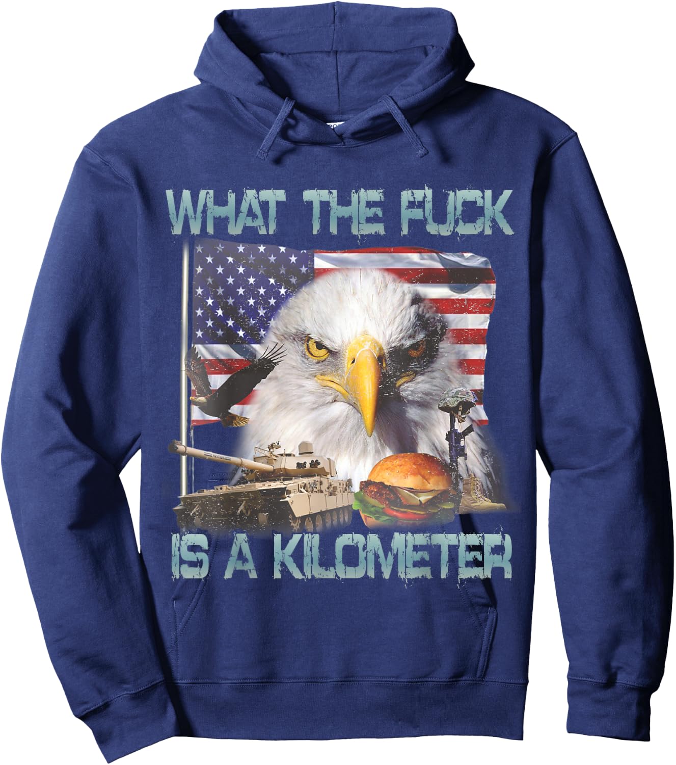 WTF What The FCK is A Kilometer GeorgeWashington 4th of July Hoodie - Hoodie | Navy