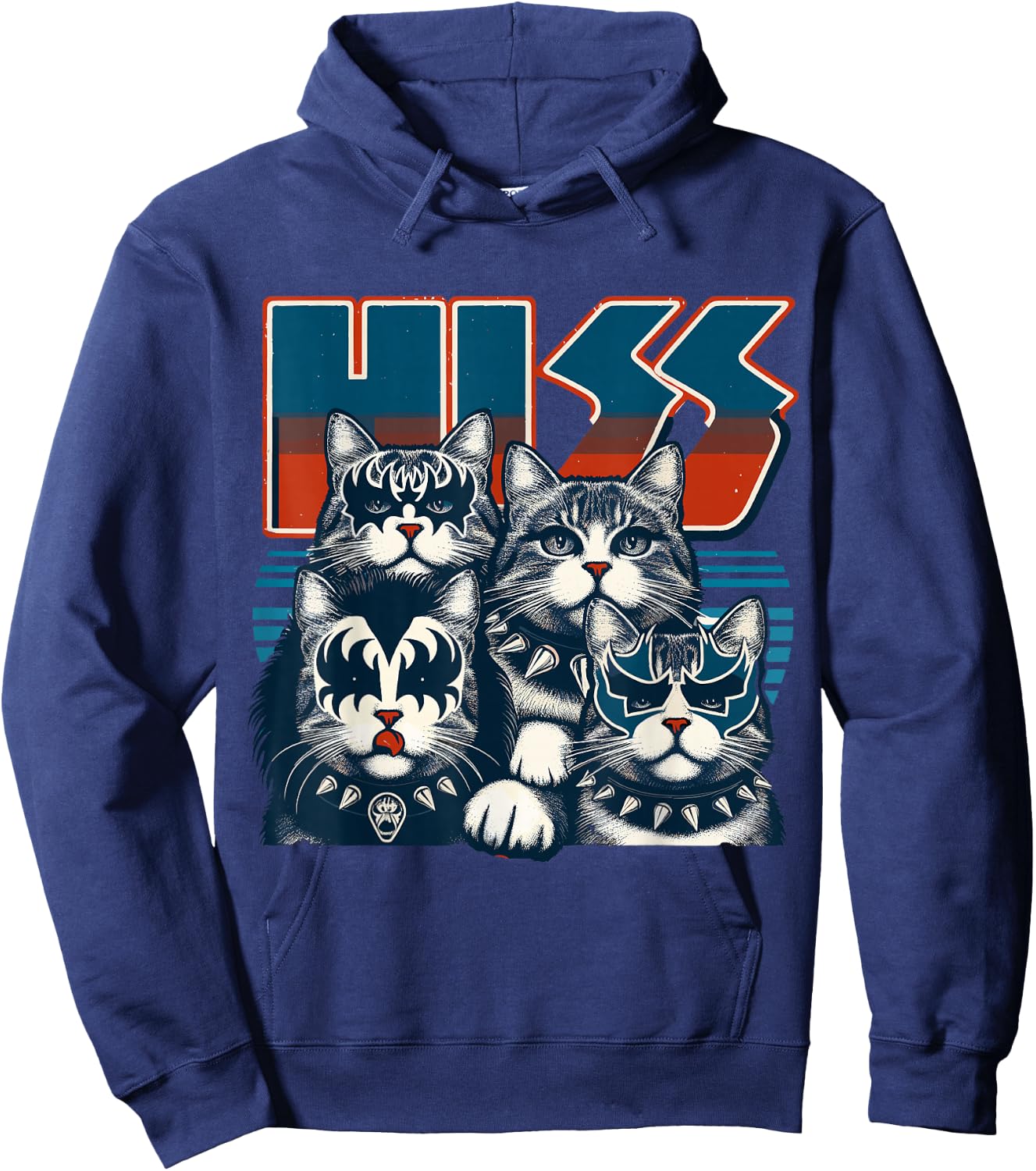 Cat Hiss, Funny Cat Lover, Cat Owner, Cat Humor Hoodie - Hoodie | Navy