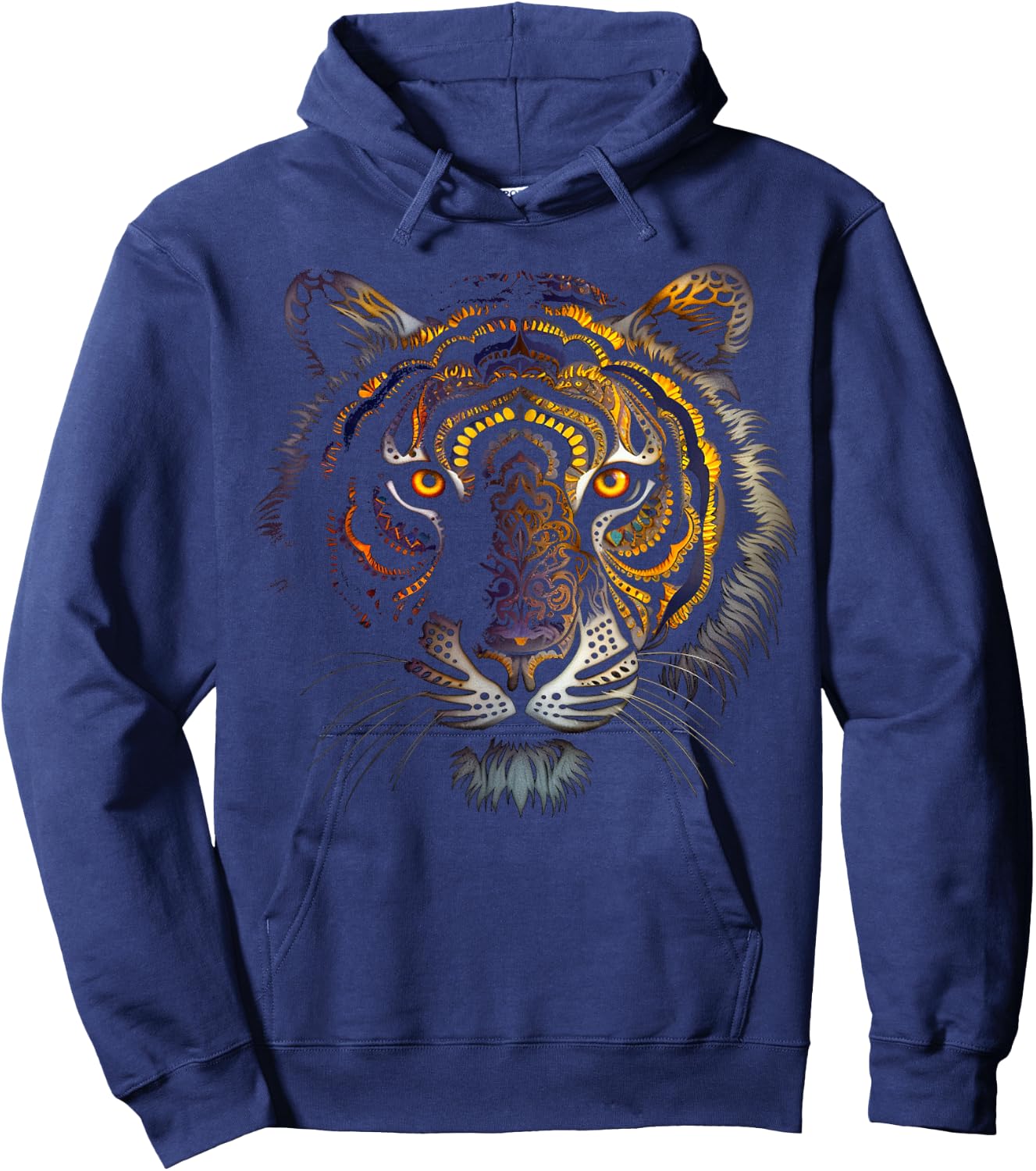 Tiger Artwork Mandala - Animal Art Tiger Hoodie - Hoodie | Navy