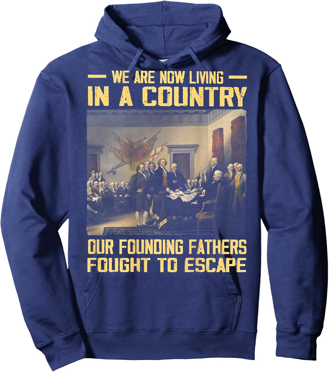 We Are Now Living In A Country Our Founding Fathers -on back Hoodie - Hoodie | Navy