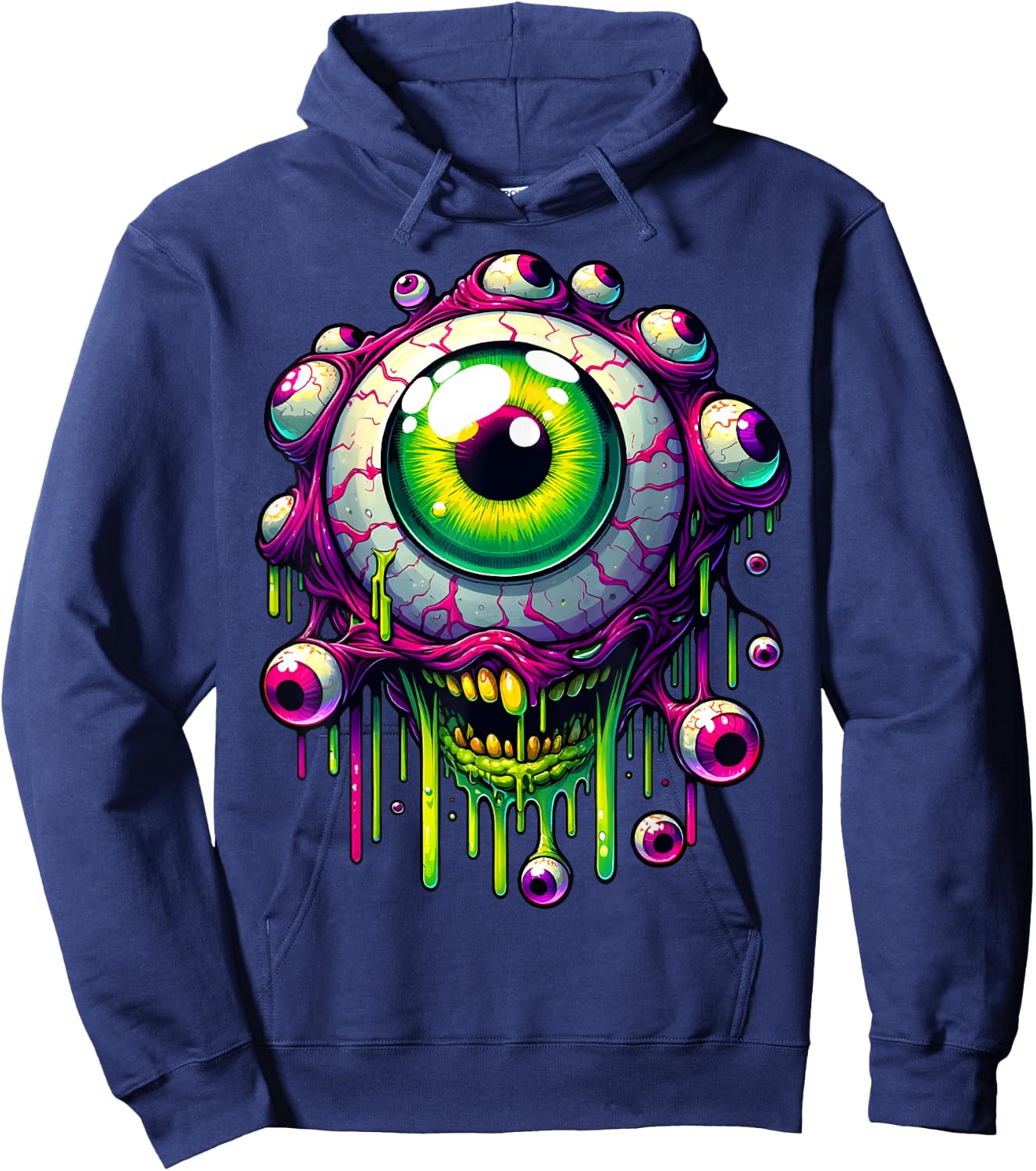 Summer & Festival - Trippy Surreal Psychedelic Eye Art Men Women Girls Kids Hoodie - Hoodie | Navy