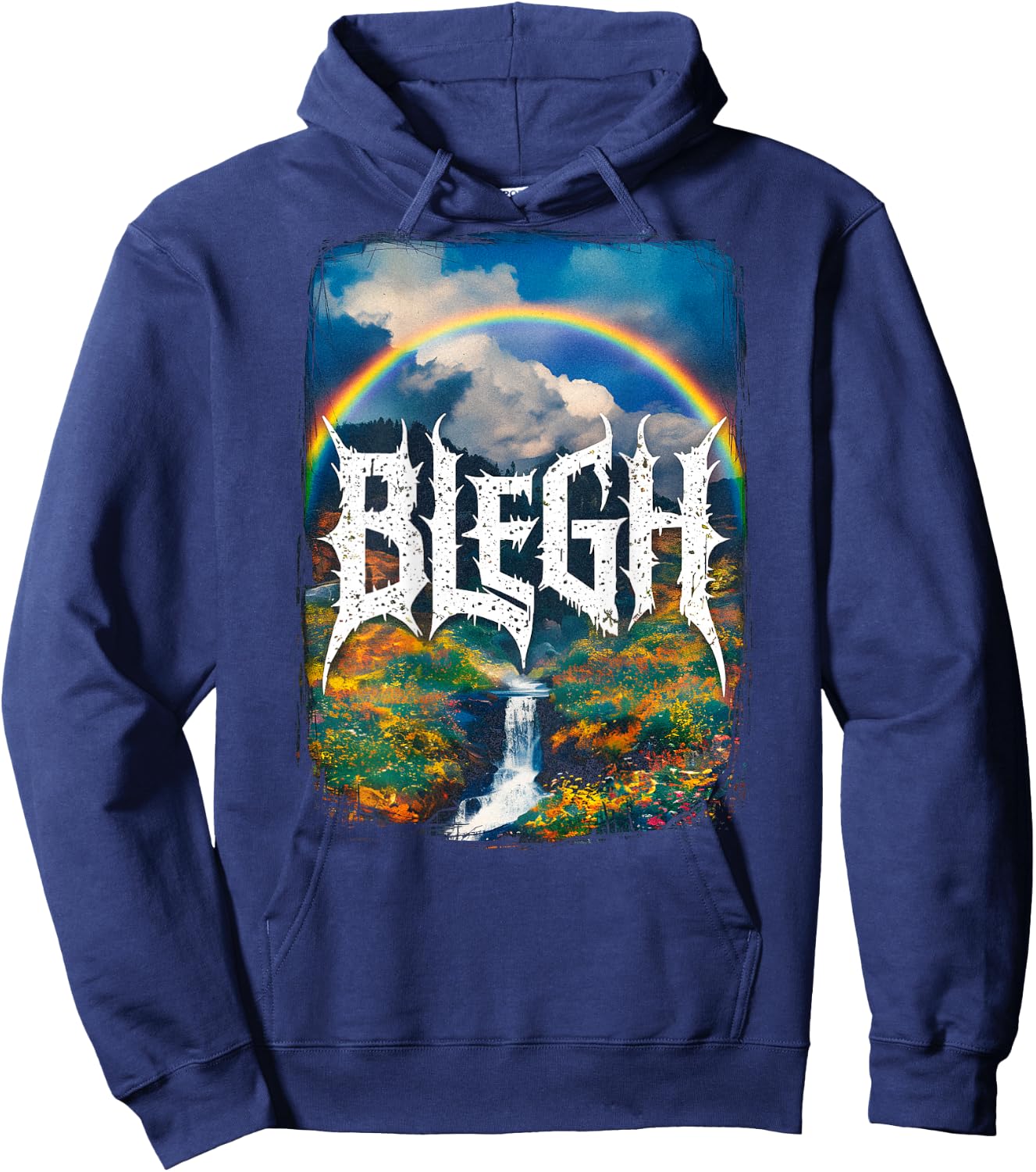 Deathcore (Backprint) Metalcore Cute Blegh Hoodie - Hoodie | Navy