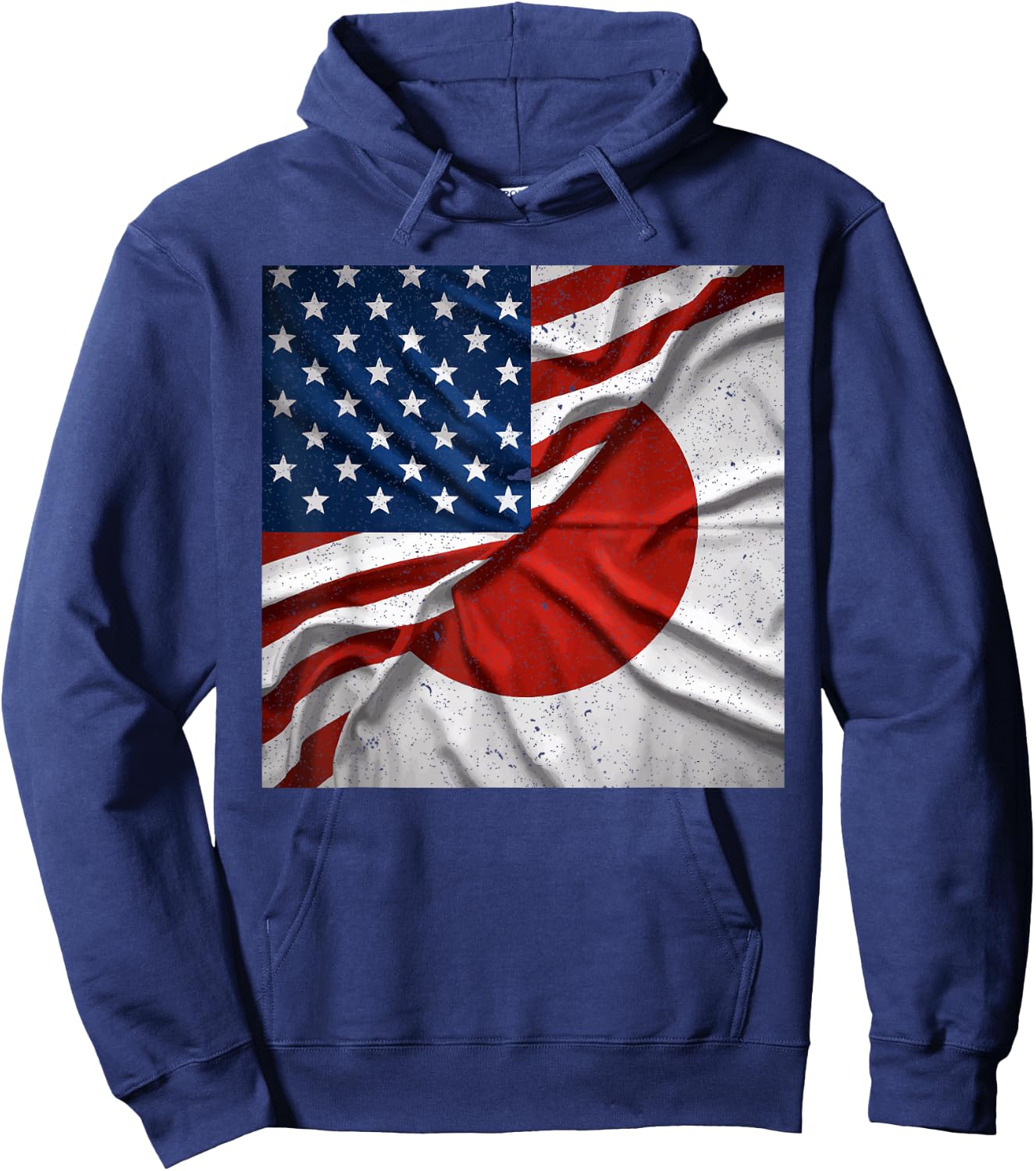Half Japanese Half American USA Flag Japan America Hoodie - Hoodie | Navy