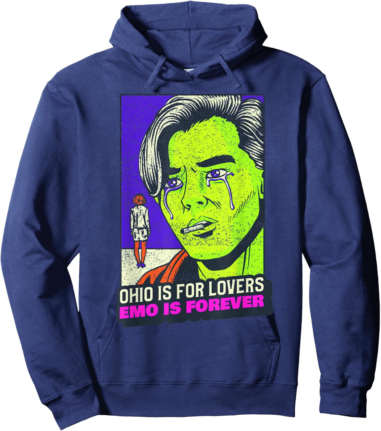 Cool Emo Rock Music Poster Art 2000's Band Concert Hoodie - Hoodie | Navy