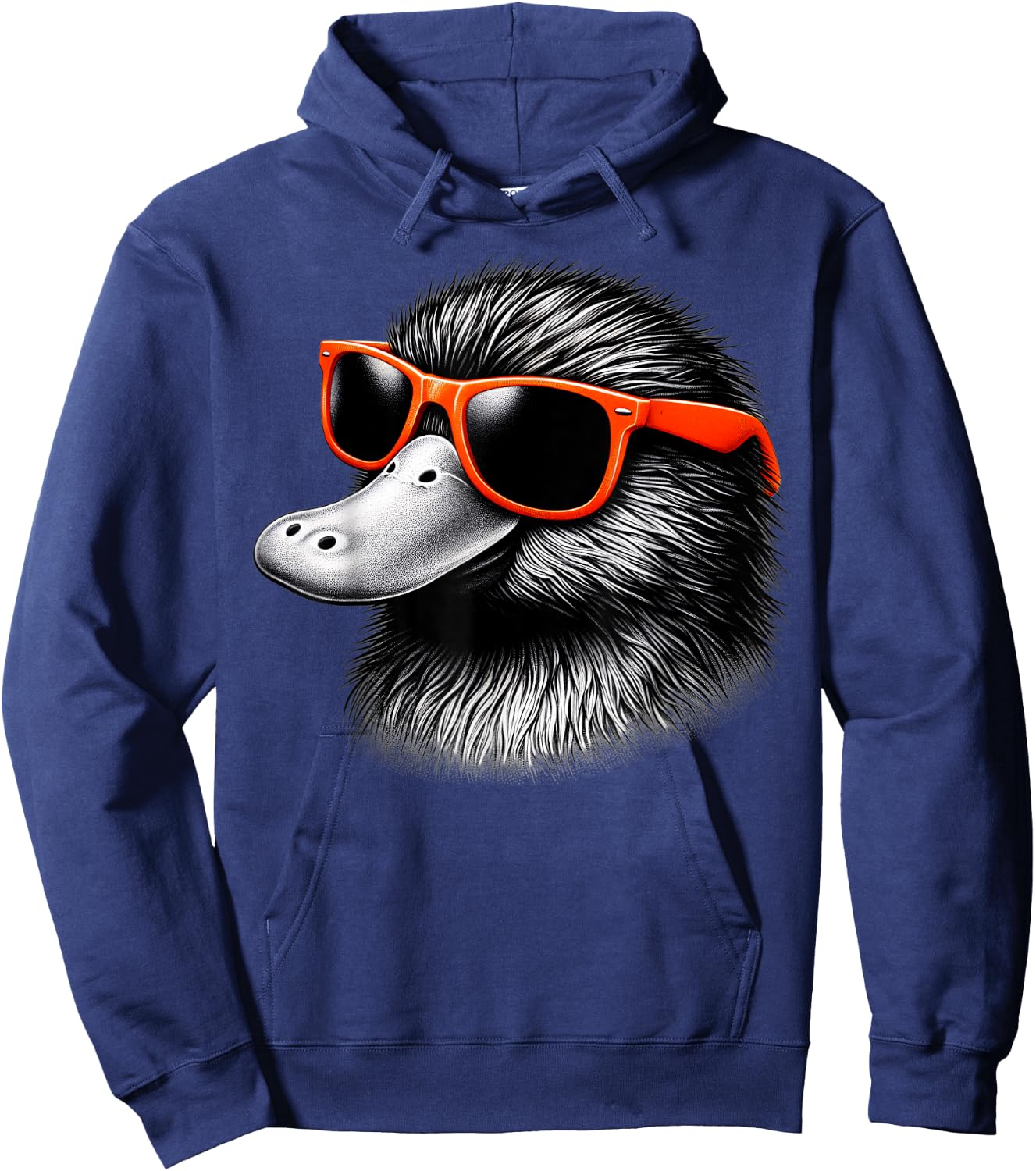 Cool Platypus Wearing Sunglasses Graphic Art Hoodie - Hoodie | Navy