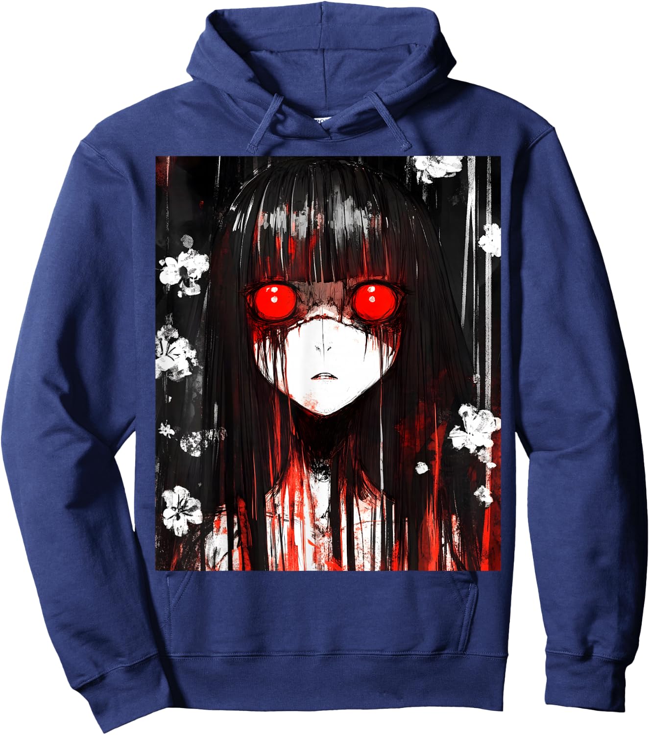 Japan Horror Anime Manga Japanese Creepy Kawaii Goth Hoodie - Hoodie | Navy