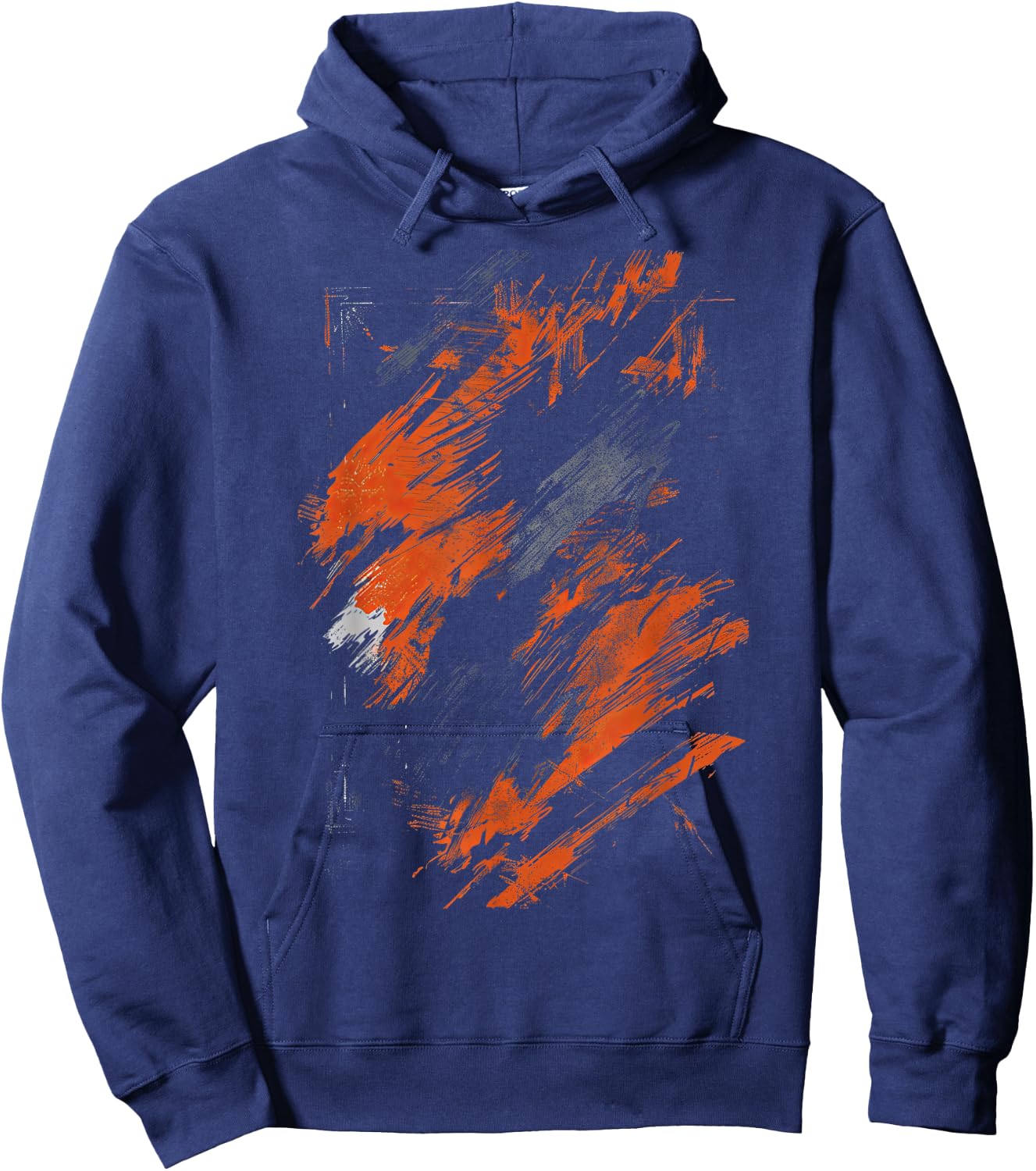 Orange and Black Dynamic Splatter Hoodie - Hoodie | Navy