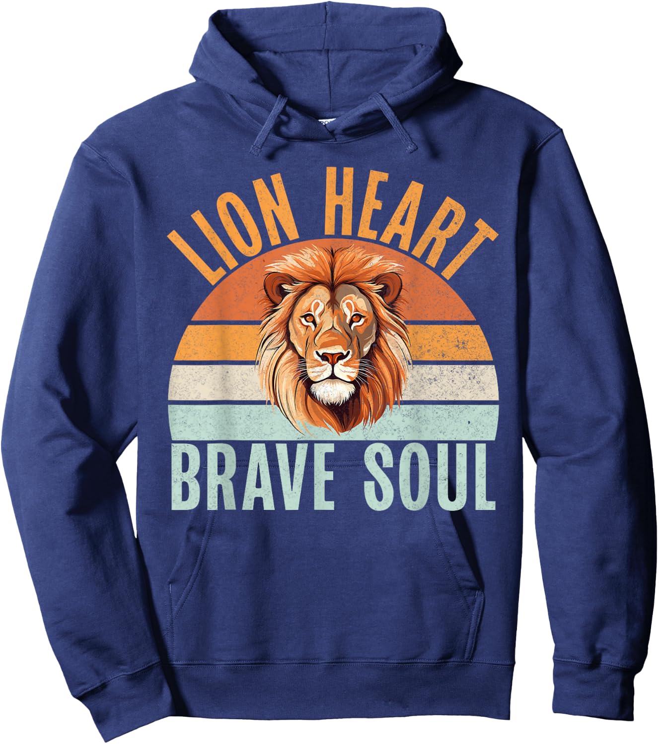 Lion Heart Brave Soul Lion Hoodie - Hoodie | Navy