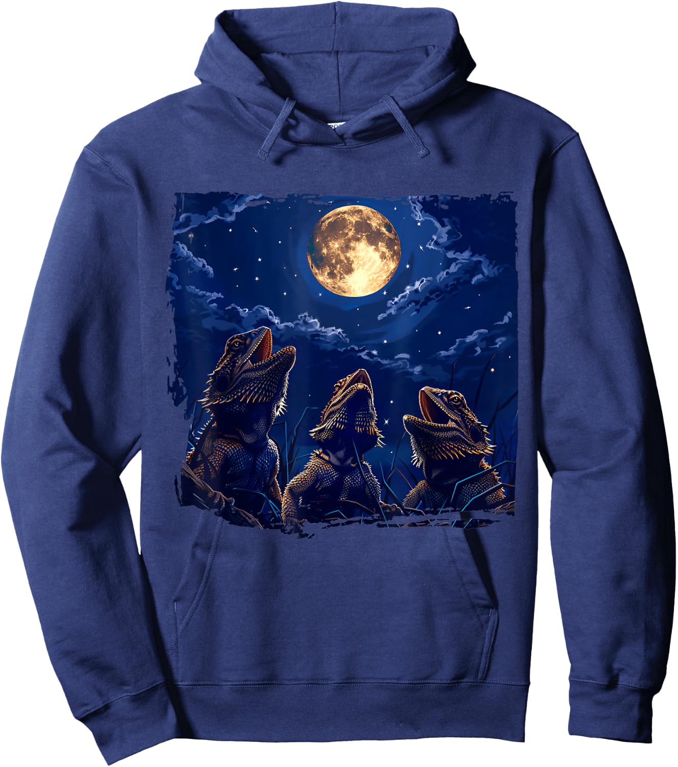 Bearded Dragons Howl At Moon Bearded Dragons Owner Hoodie - Hoodie | Navy