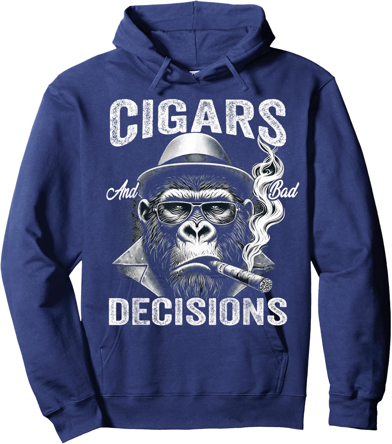 Funny Monkey Cigars And Bad Decisions Women Hoodie - Hoodie | Navy
