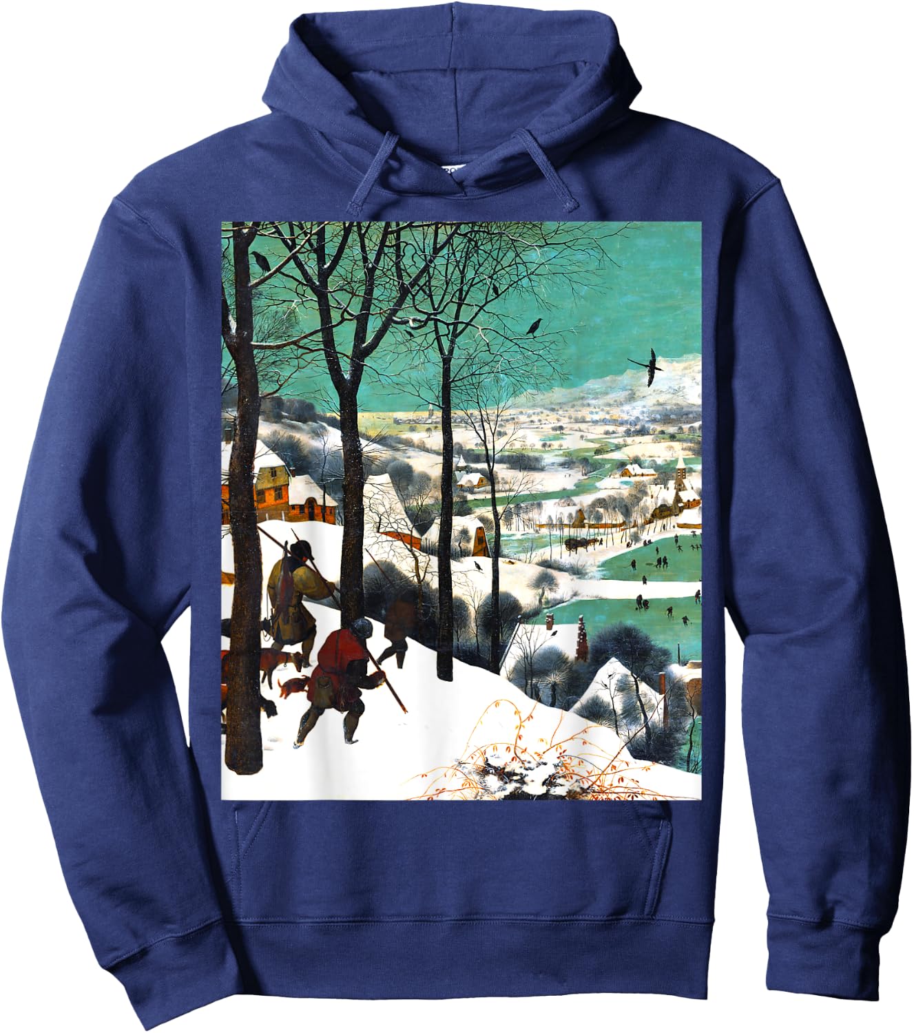 Hunters in the Snow Pieter Bruegel the Elder Renaissance Art Hoodie - Hoodie | Navy