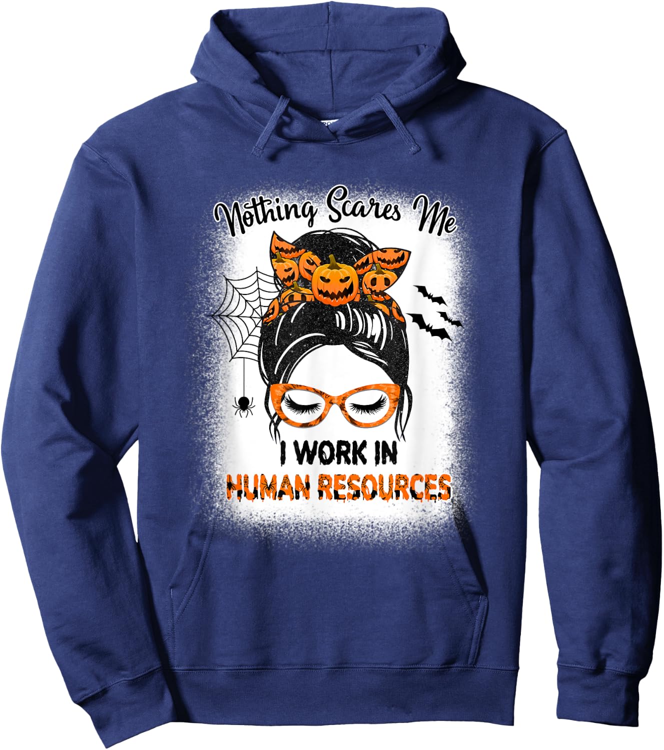 Nothing Scares Me Human Resources - HR Manager Halloween Hoodie - Hoodie | Navy