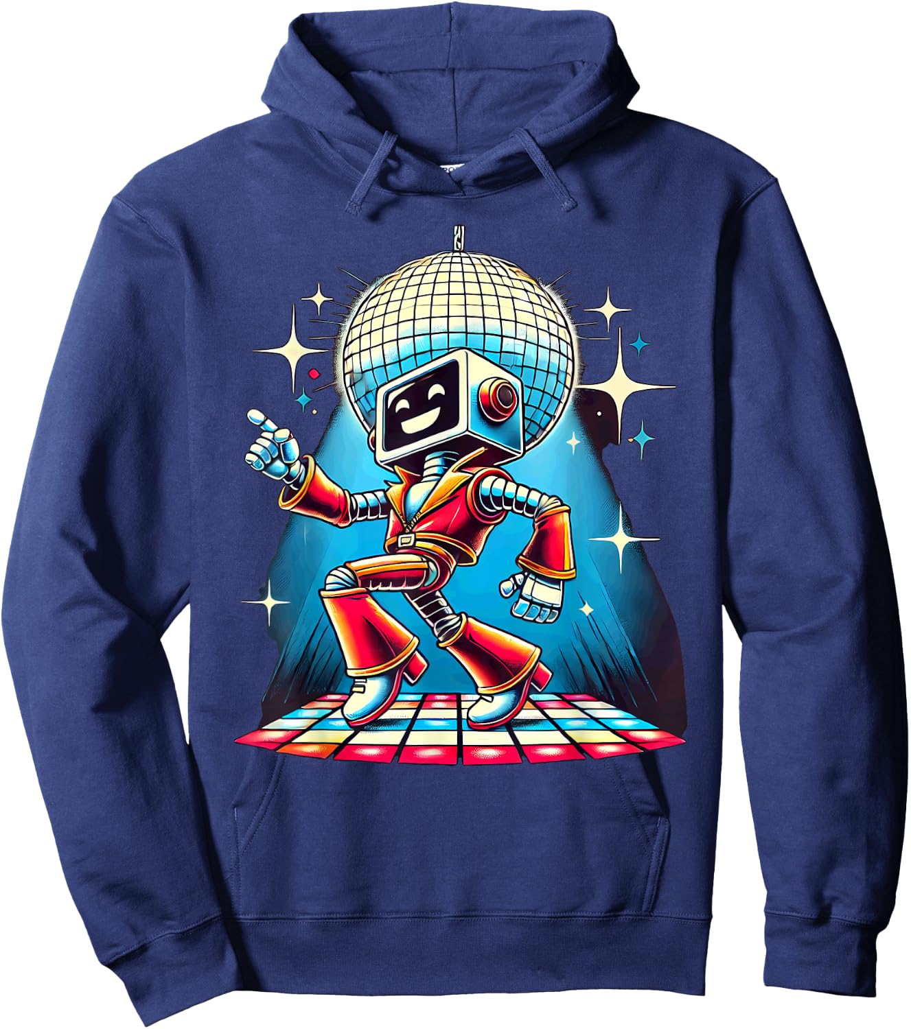 Aesthetic Robot Disco Hoodie - Hoodie | Navy