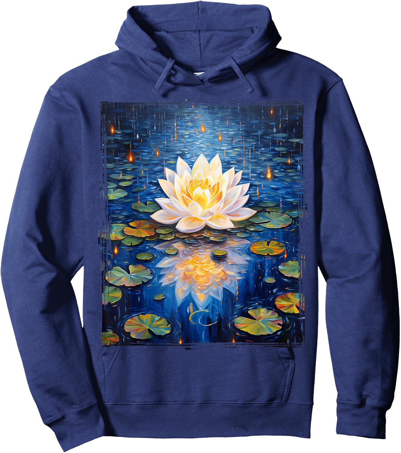 Vintage Lotus , Buddhist & Women Hoodie - Hoodie | Navy