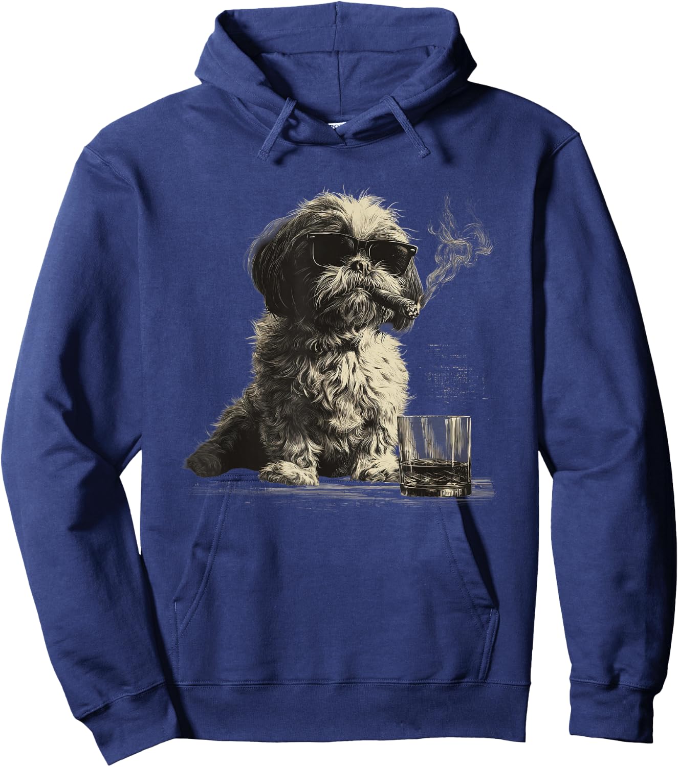 Shih Tzu Dad Dog Sunglasses Father's Day Family Hoodie - Hoodie | Navy