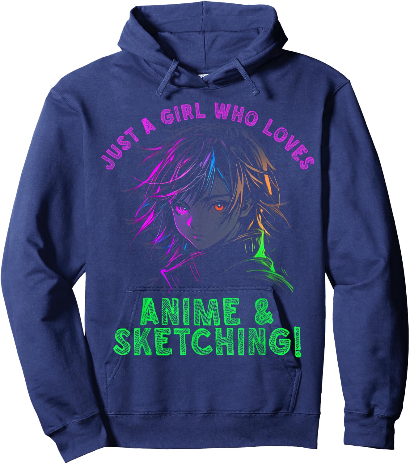 Just a girl who loves Anime and Sketching Manga Anime Lover Hoodie - Hoodie | Navy