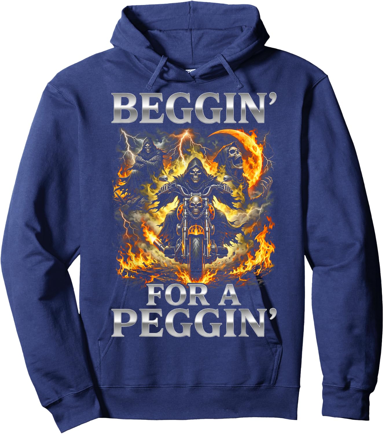 White Trash Party Attire Men Funny Beggin for A Peggin Hoodie - Hoodie | Navy