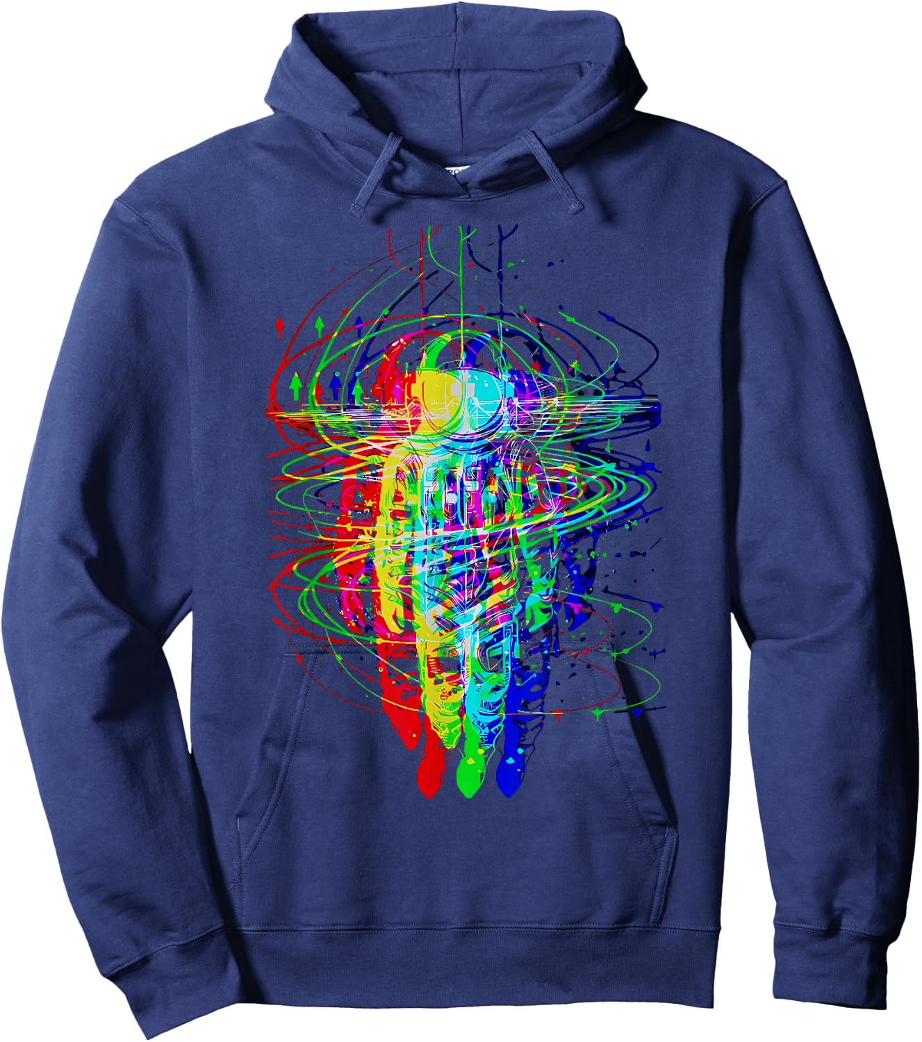 Psychedelic Spaceman Traveller Trippy Astronaut Outer Space Hoodie - Hoodie | Navy