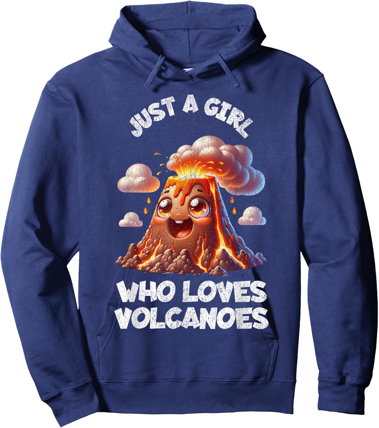 Funny Cute Volcano For Girls Sister Daughter Kids Who Love Hoodie - Hoodie | Navy