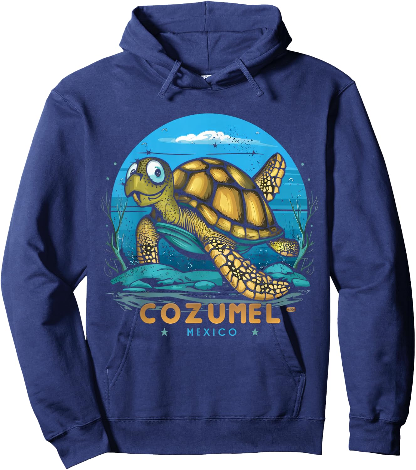 Cozumel, Mexico Sea Turtle Hoodie - Hoodie | Navy