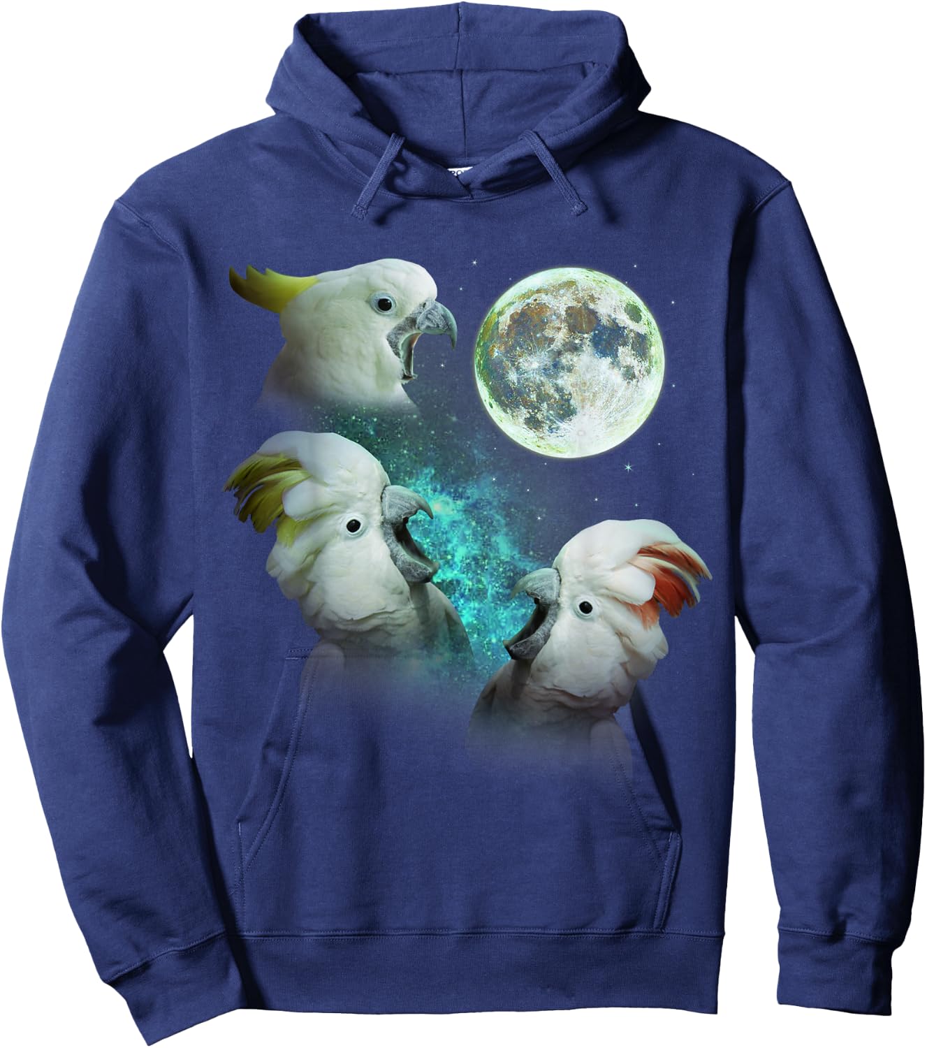 Three Cockatoos Howl At Moon 3 Wolf - Wolves Parody Hoodie - Hoodie | Navy