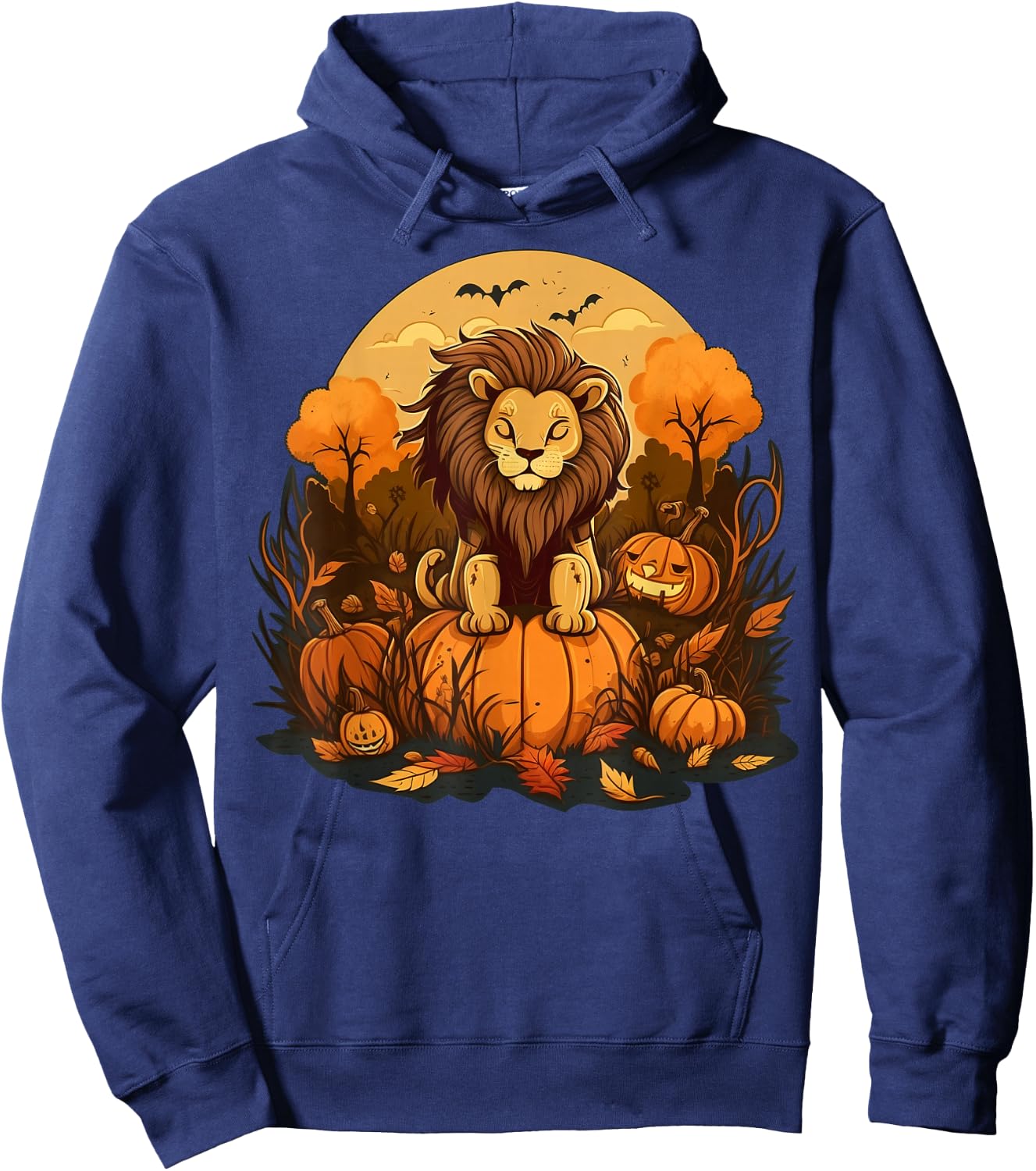 Pumpkin Lion costume on Lion Halloween Hoodie - Hoodie | Navy