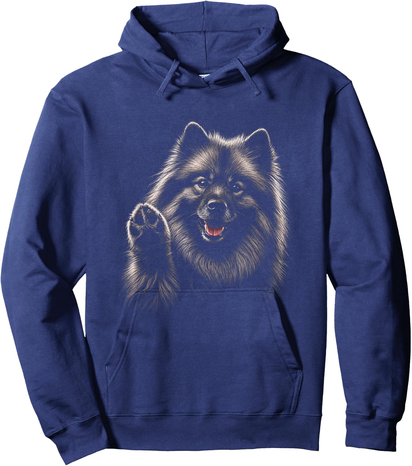 Keeshond Graphic Artwork Design Hoodie - Hoodie | Navy