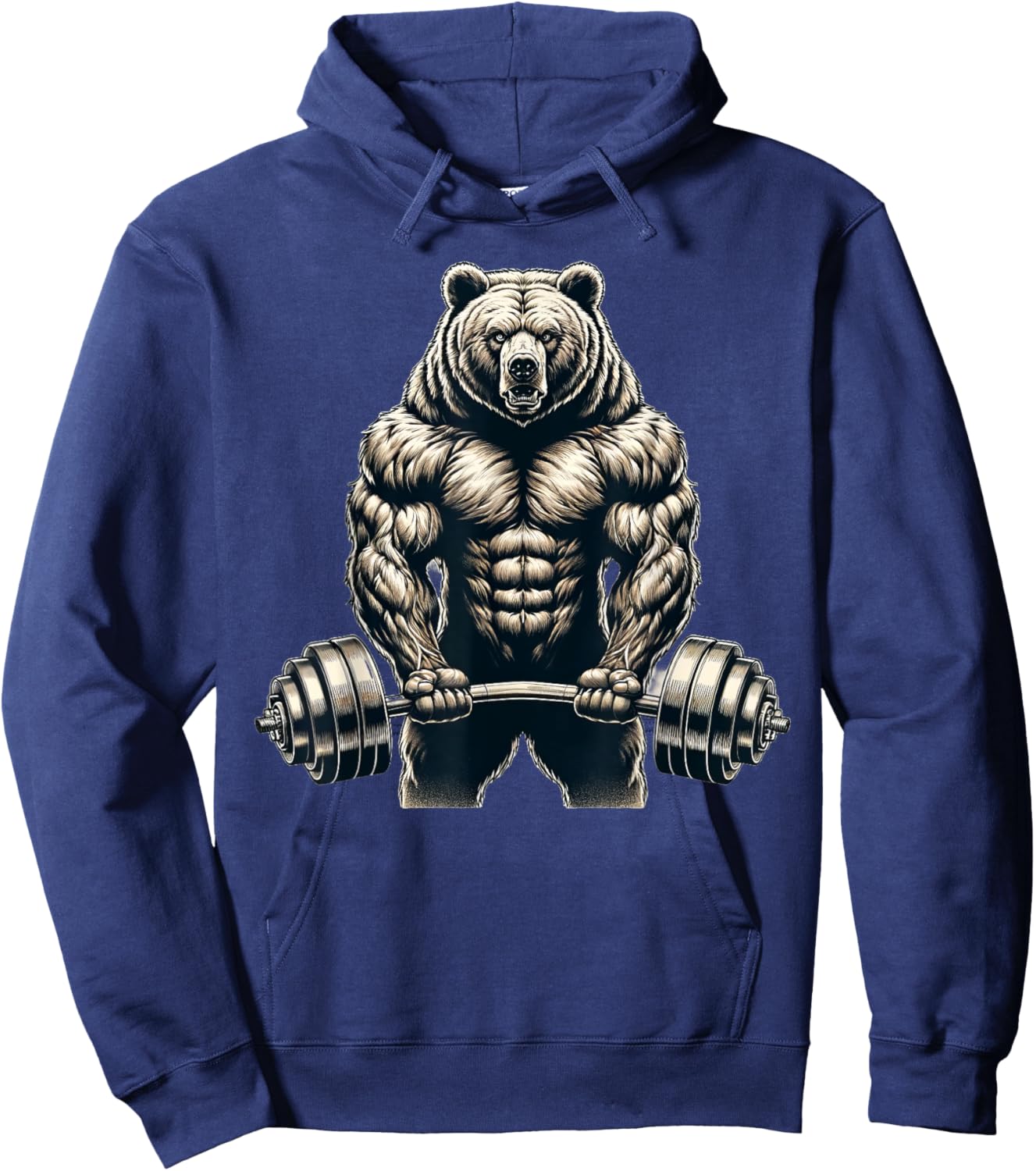 Bear Powerlifting Weightlifting Gym Workout Hoodie - Hoodie | Navy