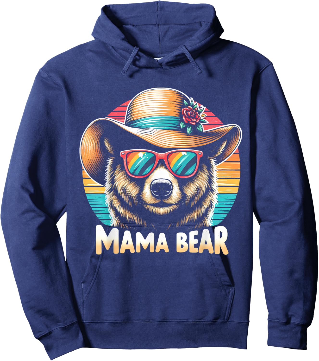 Mothers Day 2024 Mama Bear Shirt | Mothers Day Gift Hoodie - Hoodie | Navy