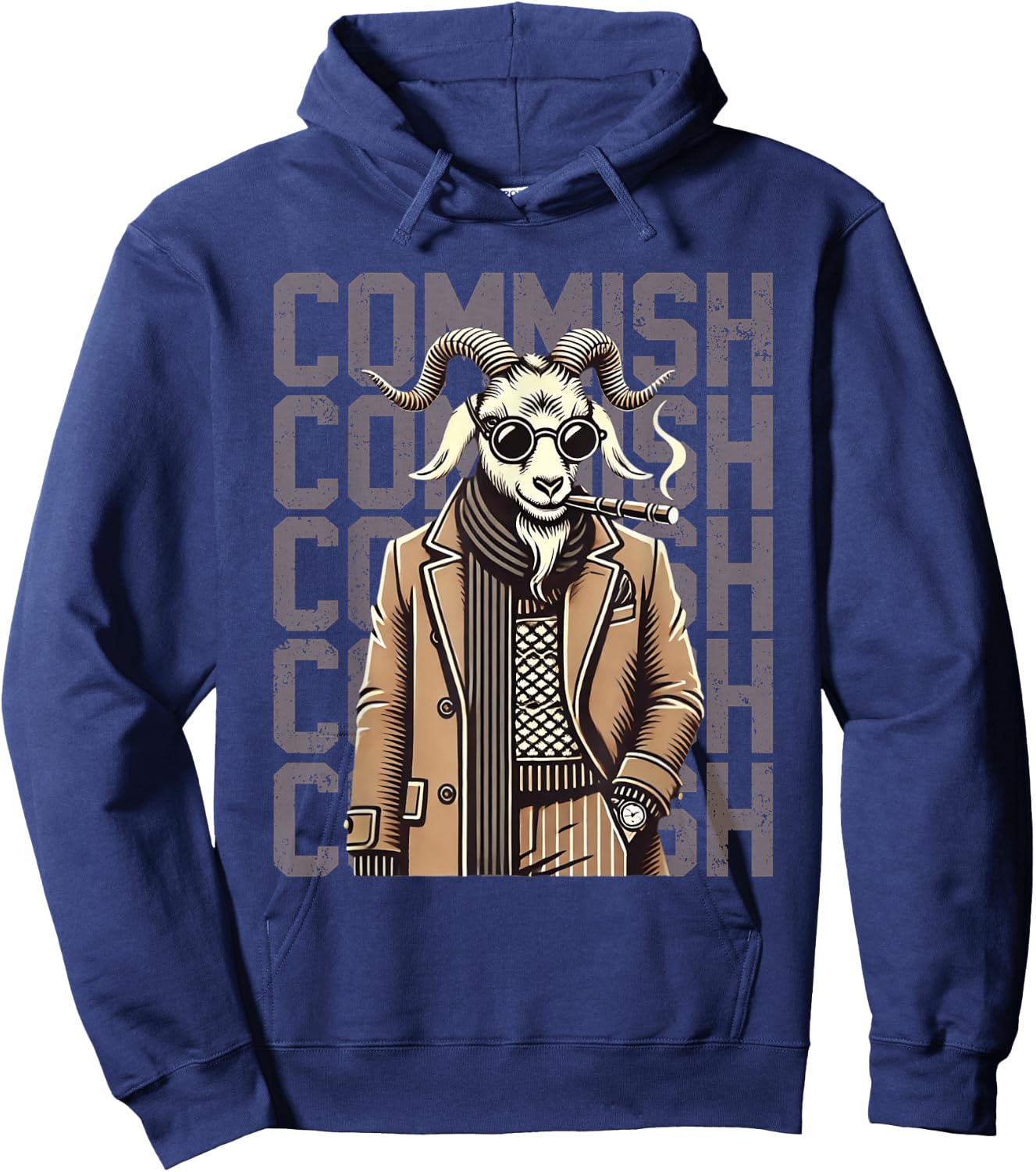 Fantasy Football Commissioner Funny Draft Goat Commish Hoodie - Hoodie | Navy