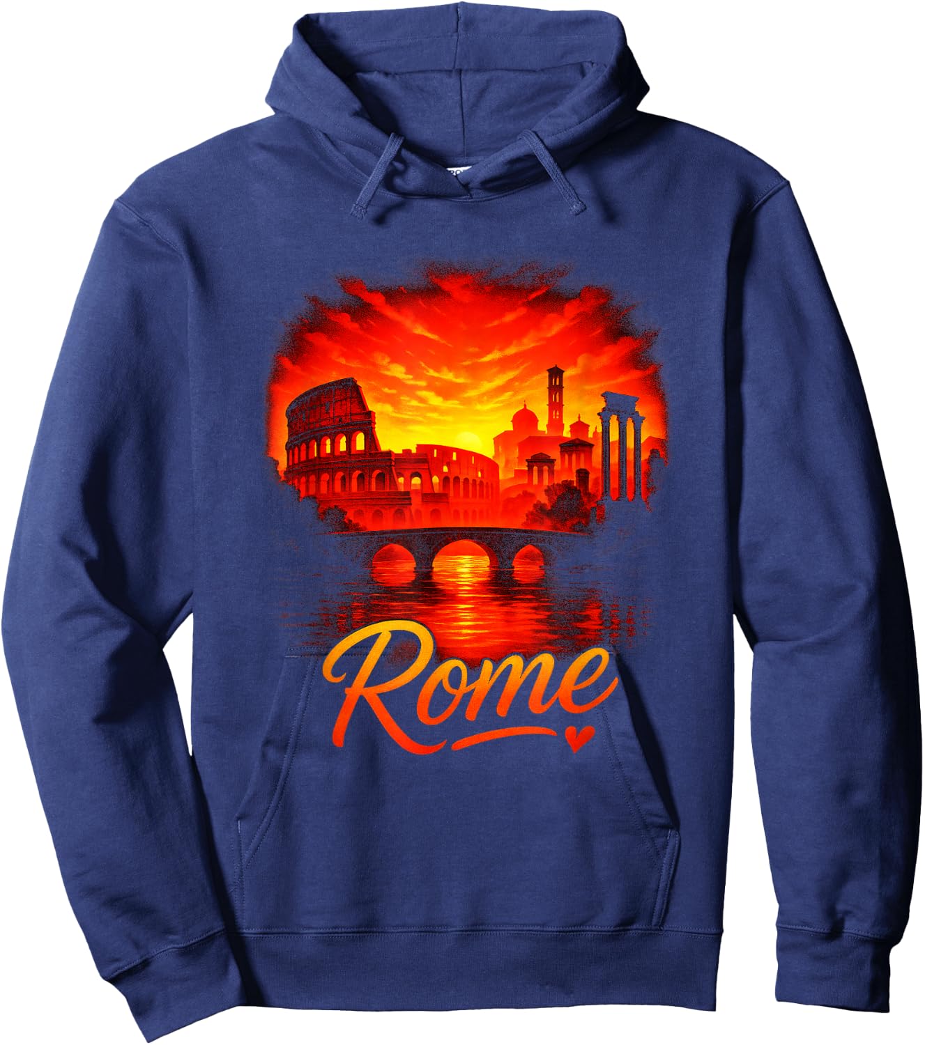 Rome - Vintage Italy Souvenir Travel Art Hoodie - Hoodie | Navy