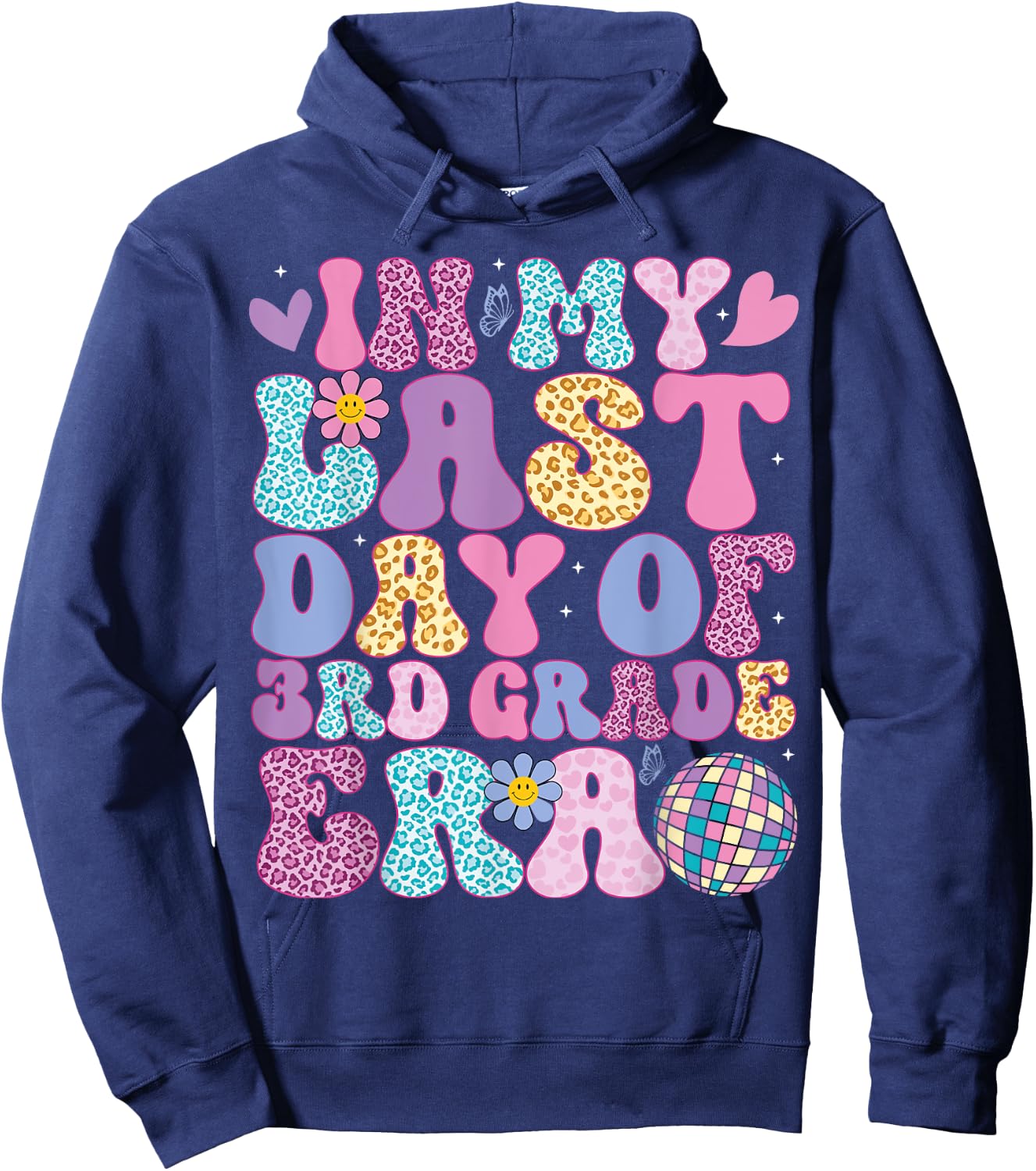 In My Last Day 3rd Grade Era Groovy Students End of School Hoodie - Hoodie | Navy