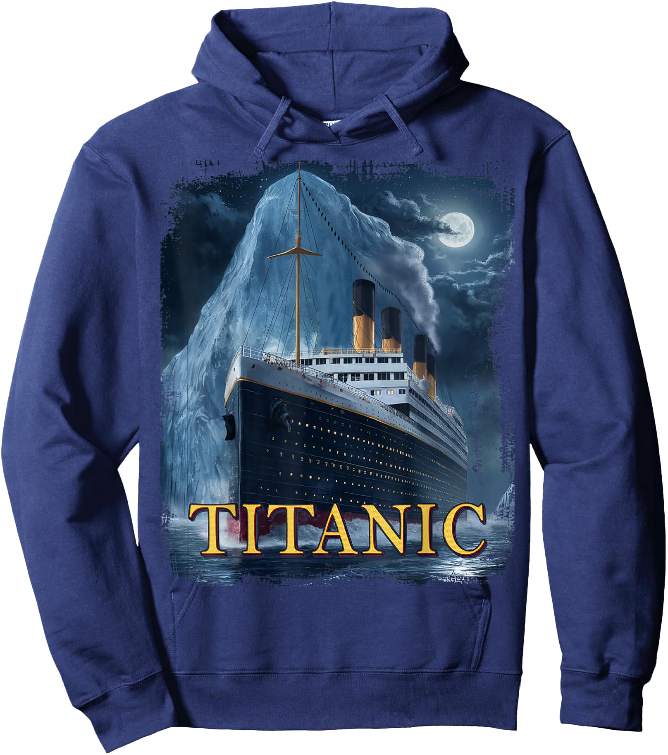 Titanic Cruise Ship Graphic Hit Iceberg April 15th 1912 , Small, Black Hoodie - Hoodie | Navy