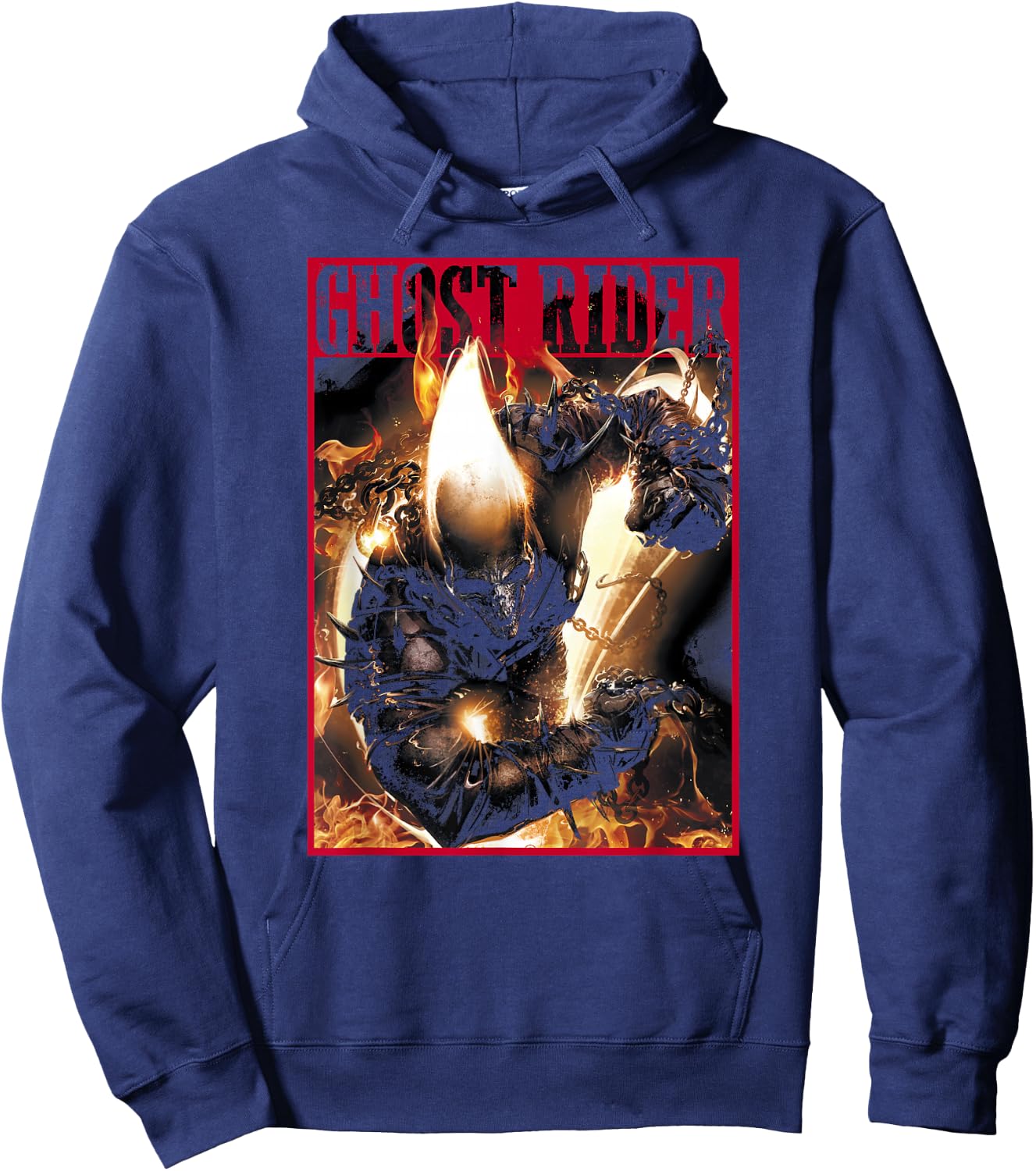 Marvel Ghost Rider Fury Comic Wanted Poster Hoodie - Hoodie | Navy
